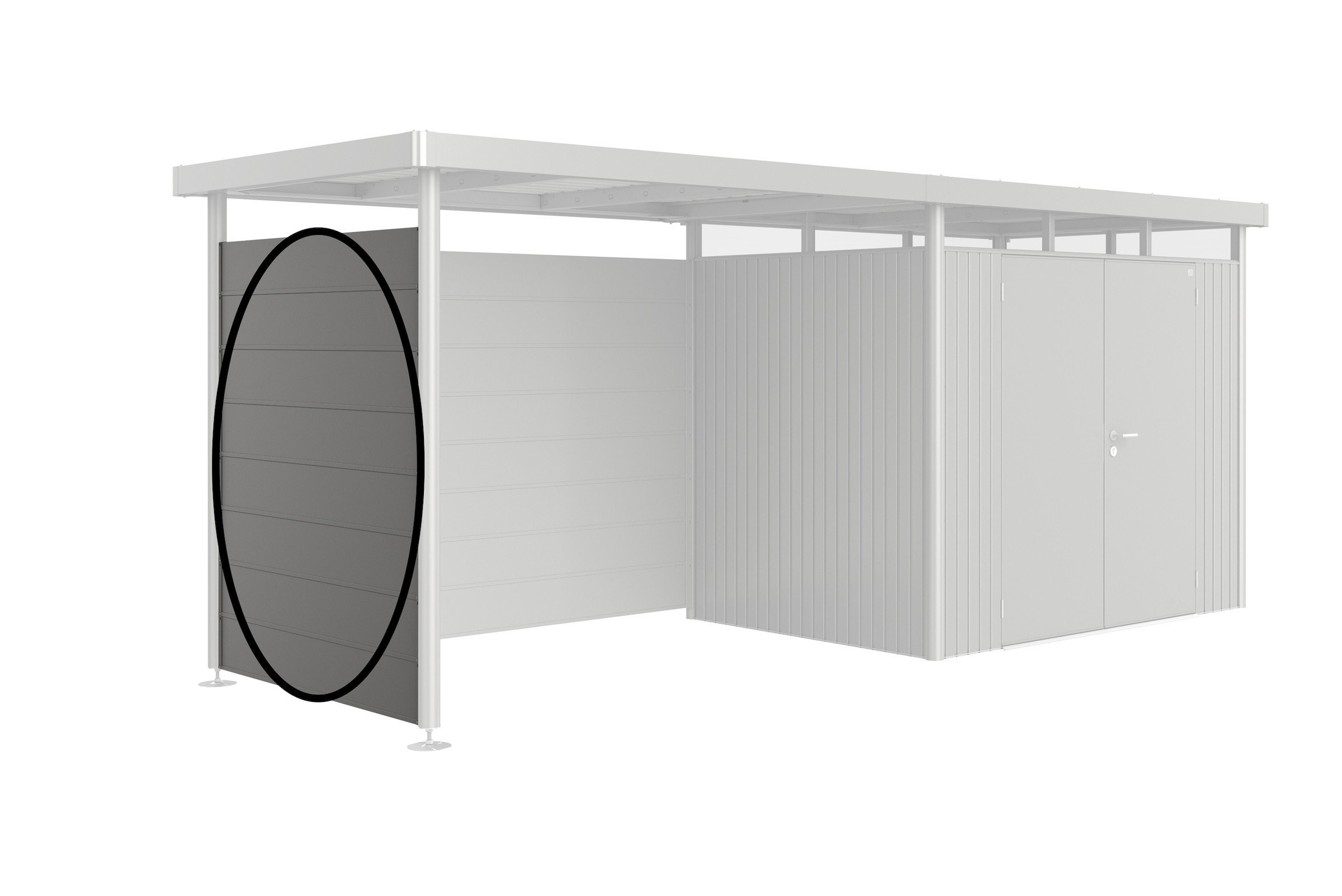 Biohort Gerätehaus-Seitenwand »für Gerätehaus HighLine Seitendach H2, verschiedene Farben« quarzgrau-metallic