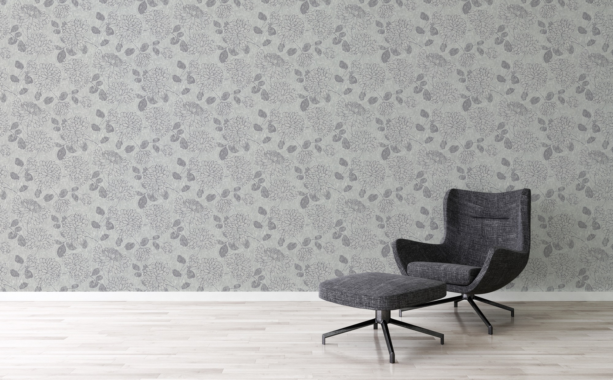 A.S. Création Vliestapete »Attractive 2 Blumentapete«, leicht glänzend-gemustert-abstrakt, Floral Blumentapete glatt Tapeten Wohnzimmer Schlafzimmer Design Optik