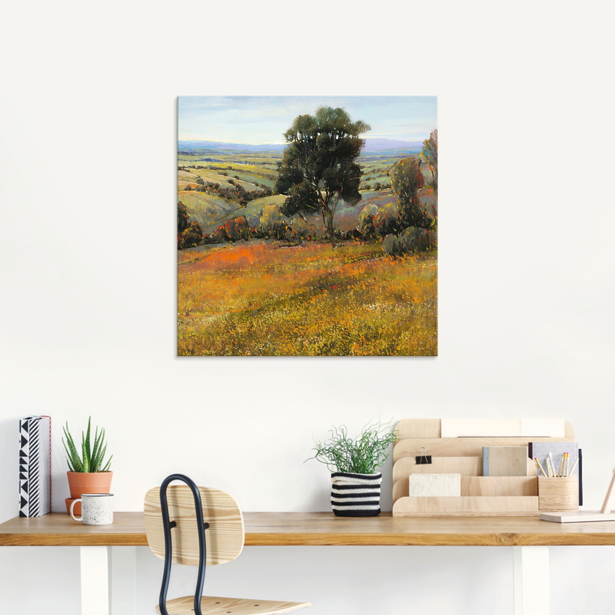 Artland Glasbild »Feld im Sommer«, Felder, (1 St.), in verschiedenen Größen