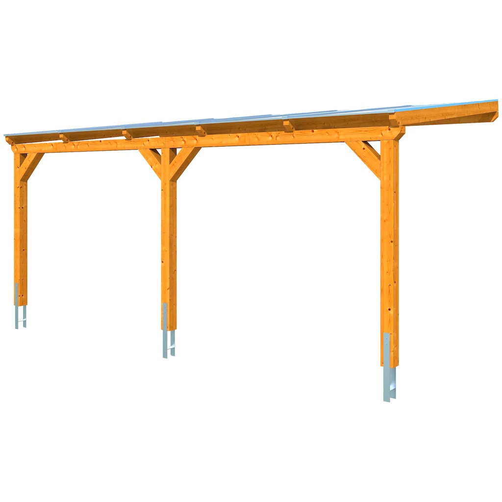 Skanholz Anlehncarport »Vogtland«, Leimholz-Nordisches Fichtenholz, 276 cm, hellbraun