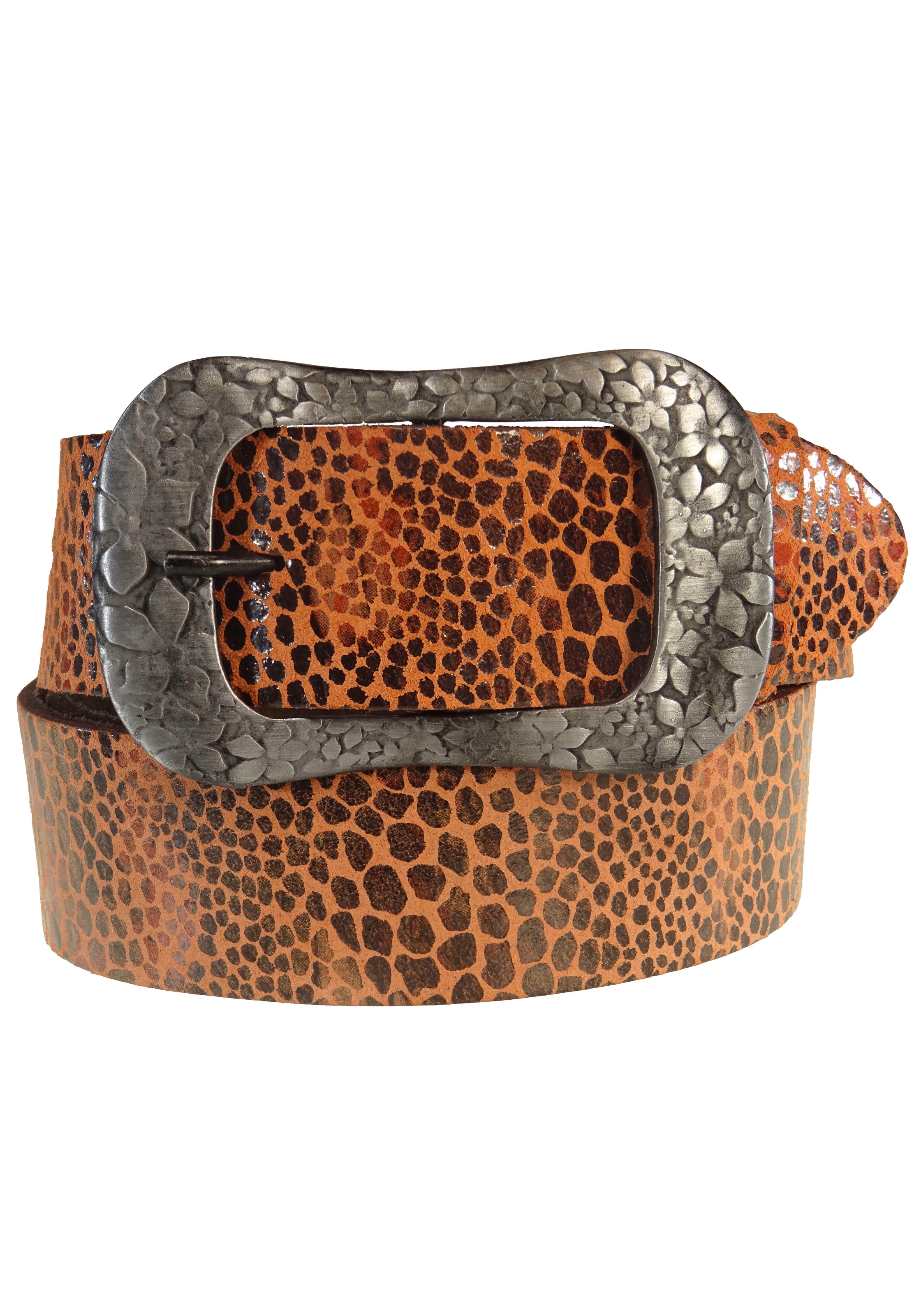 Rettungsring Gürtel Ledergürtel, "Lagarto Coral", mit austauschbarer Schlie günstig online kaufen