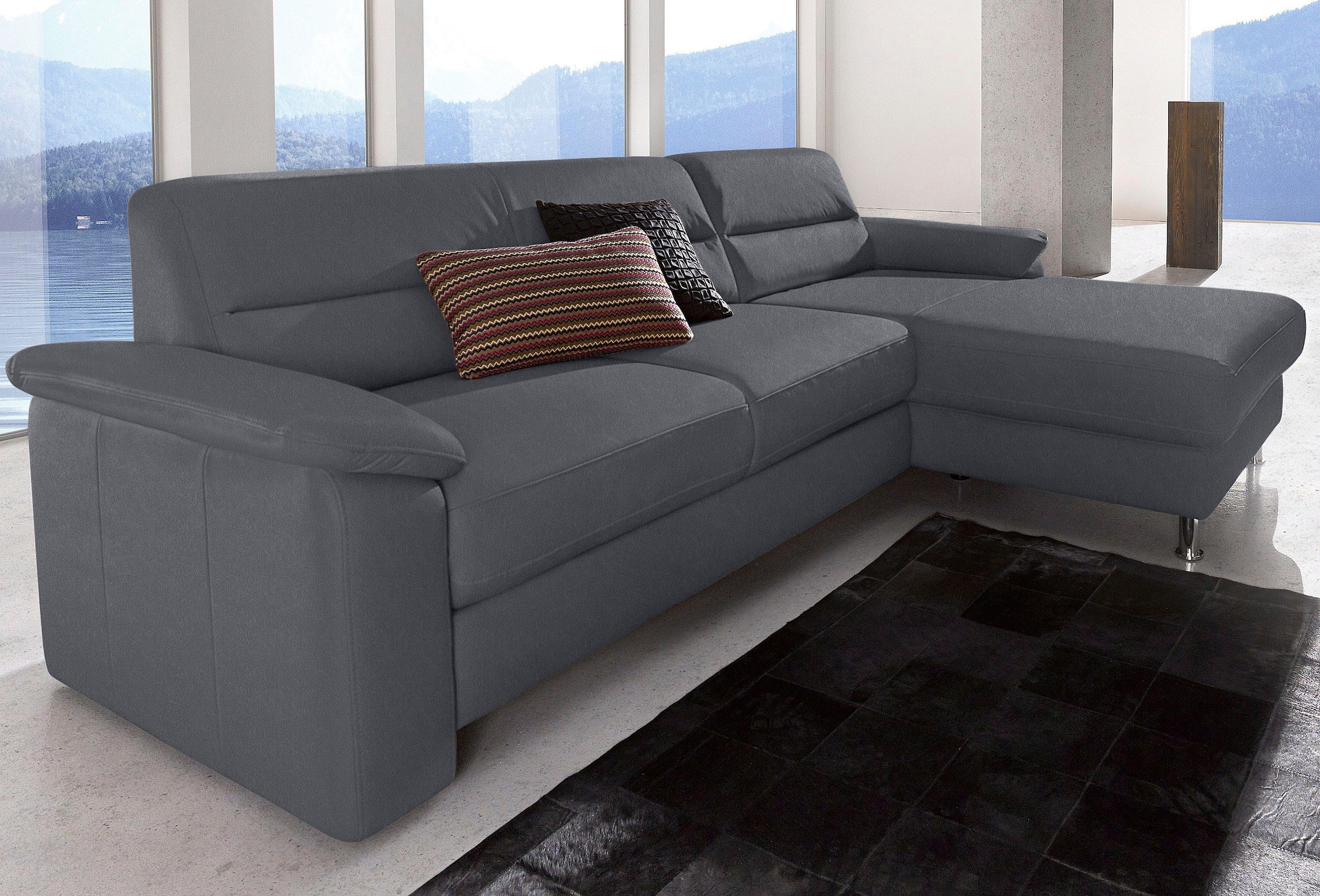 sit&more Ecksofa "Ascara L-Form", inklusive Boxspring/Federkern-Polsterung, wahlweise mit Bettfunktion