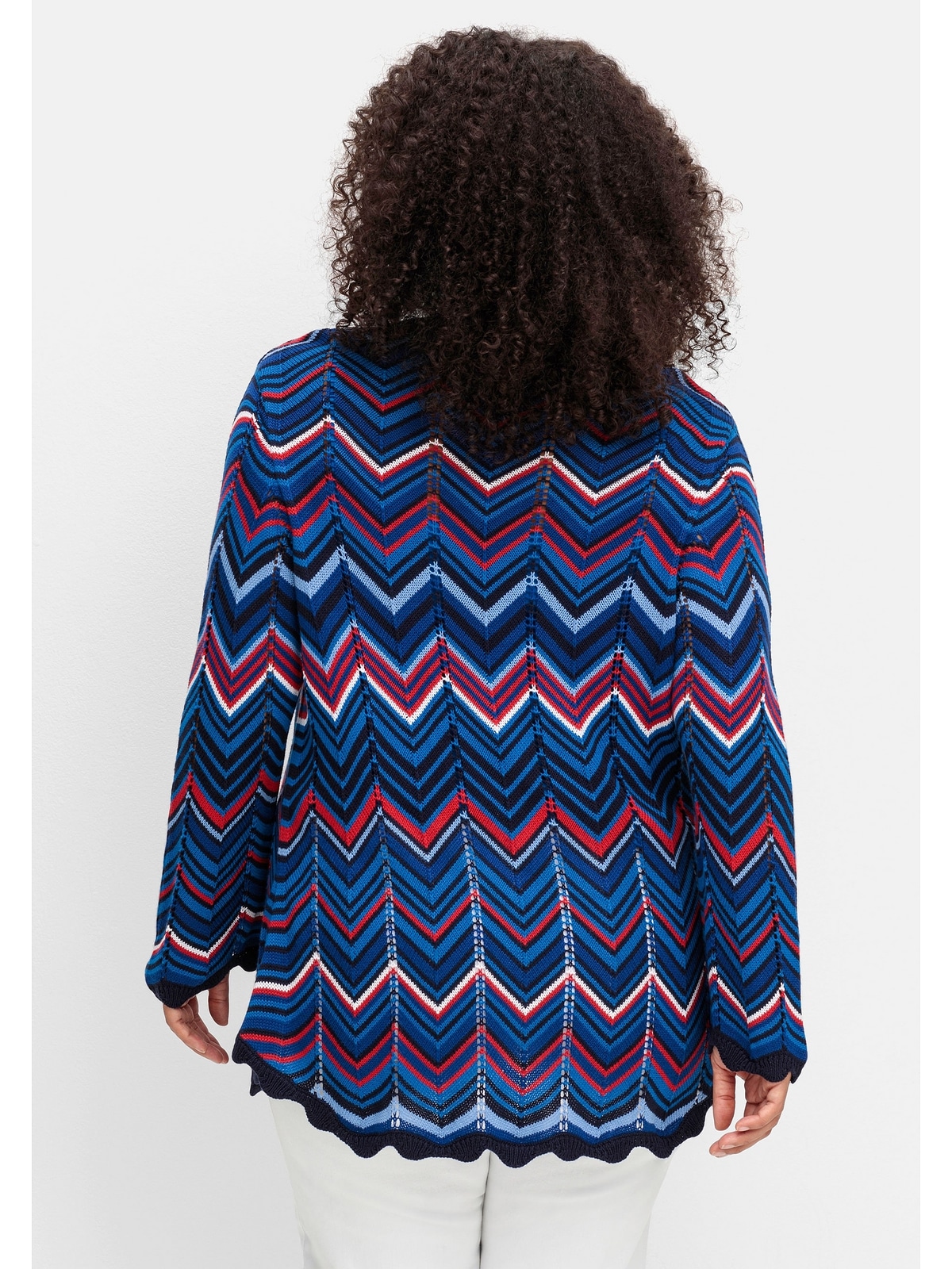 Sheego Strickjacke »Große Größen«, im Zickzackmuster
