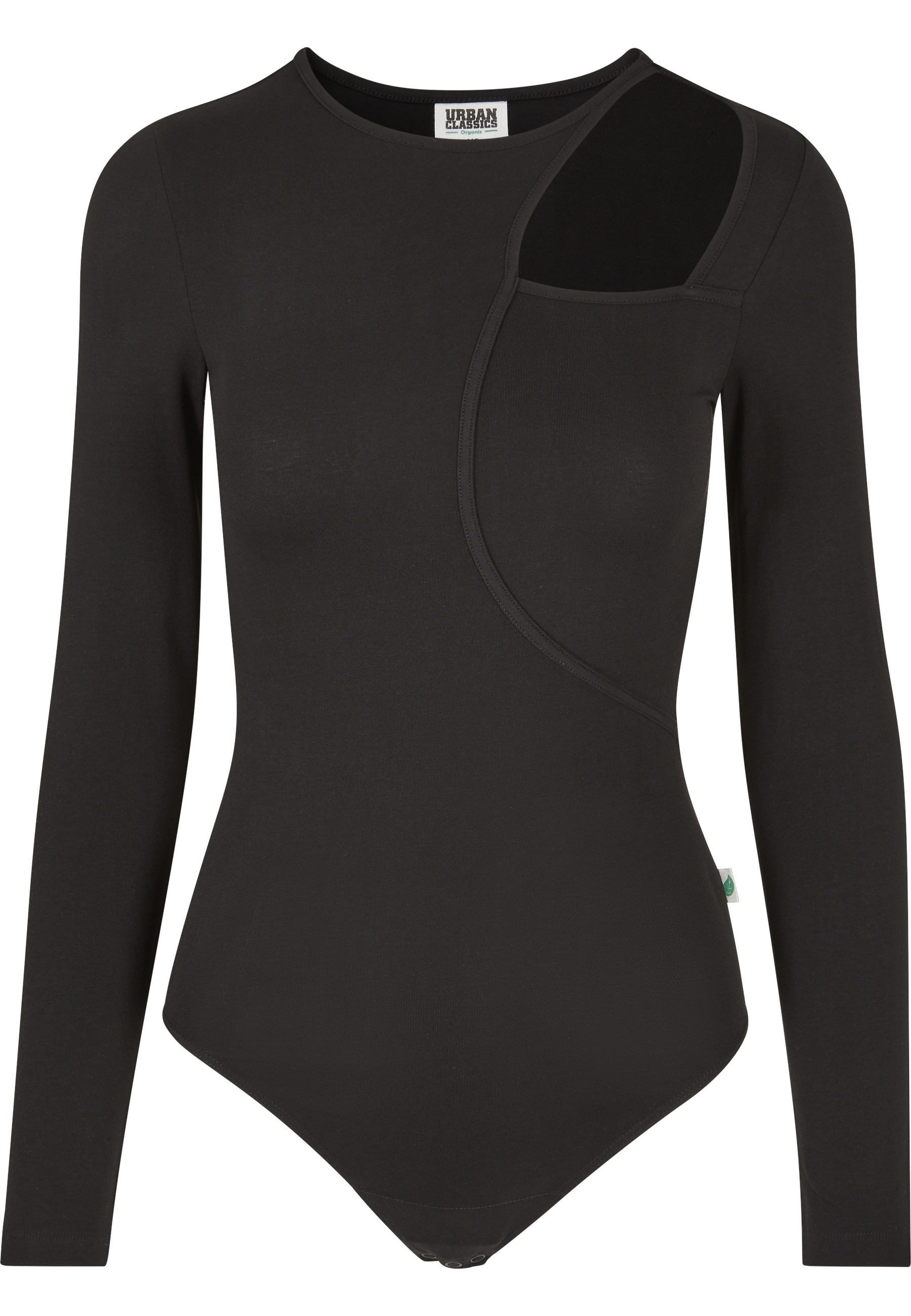 URBAN CLASSICS Kurzarmshirt "Urban Classics Damen Ladies Organic Cut Out Longsleeve Body" 1 Stk.