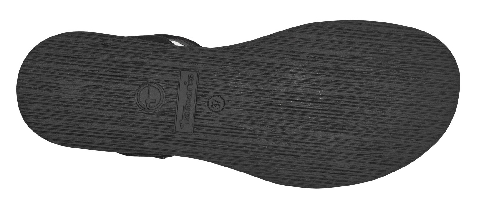 Tamaris Keilsandalette, Sommerschuh, Riemchensandale mit mattierter Zierkette
