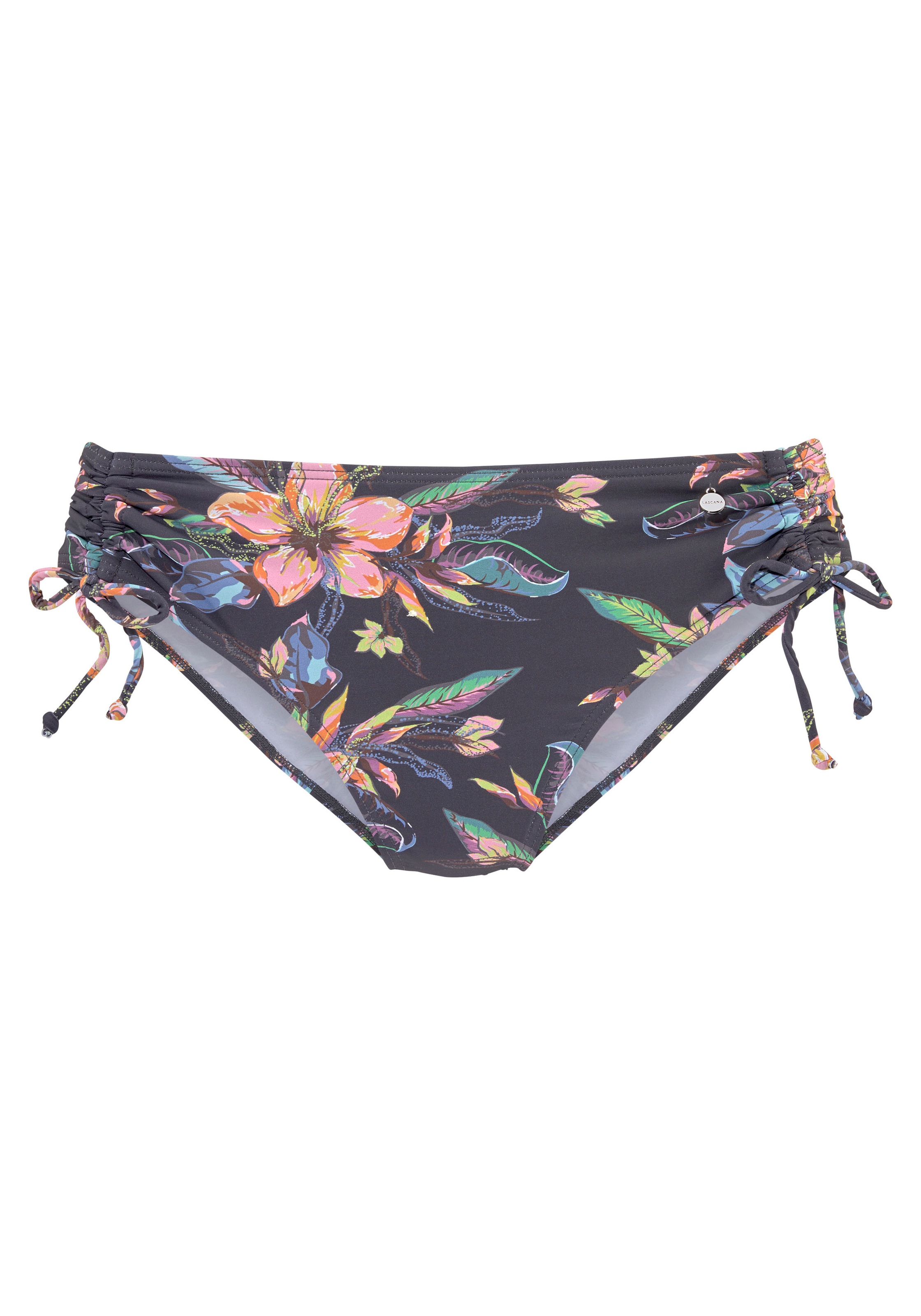 LASCANA Bikini-Hose "Malia" mit seitlicher Raffung mit tropischem Print günstig online kaufen