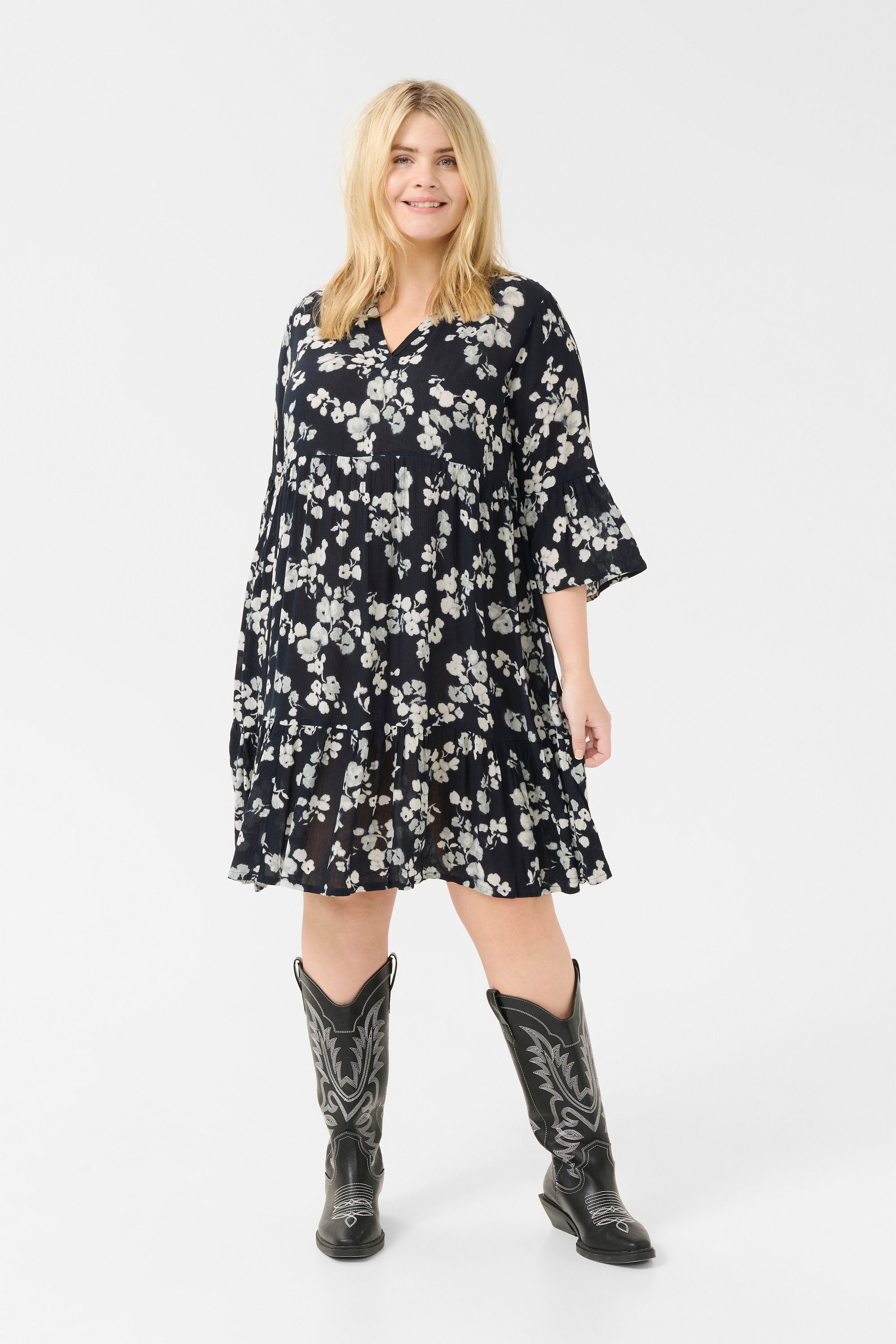 KAFFE Curve Midikleid »Damen Kleid KCami«