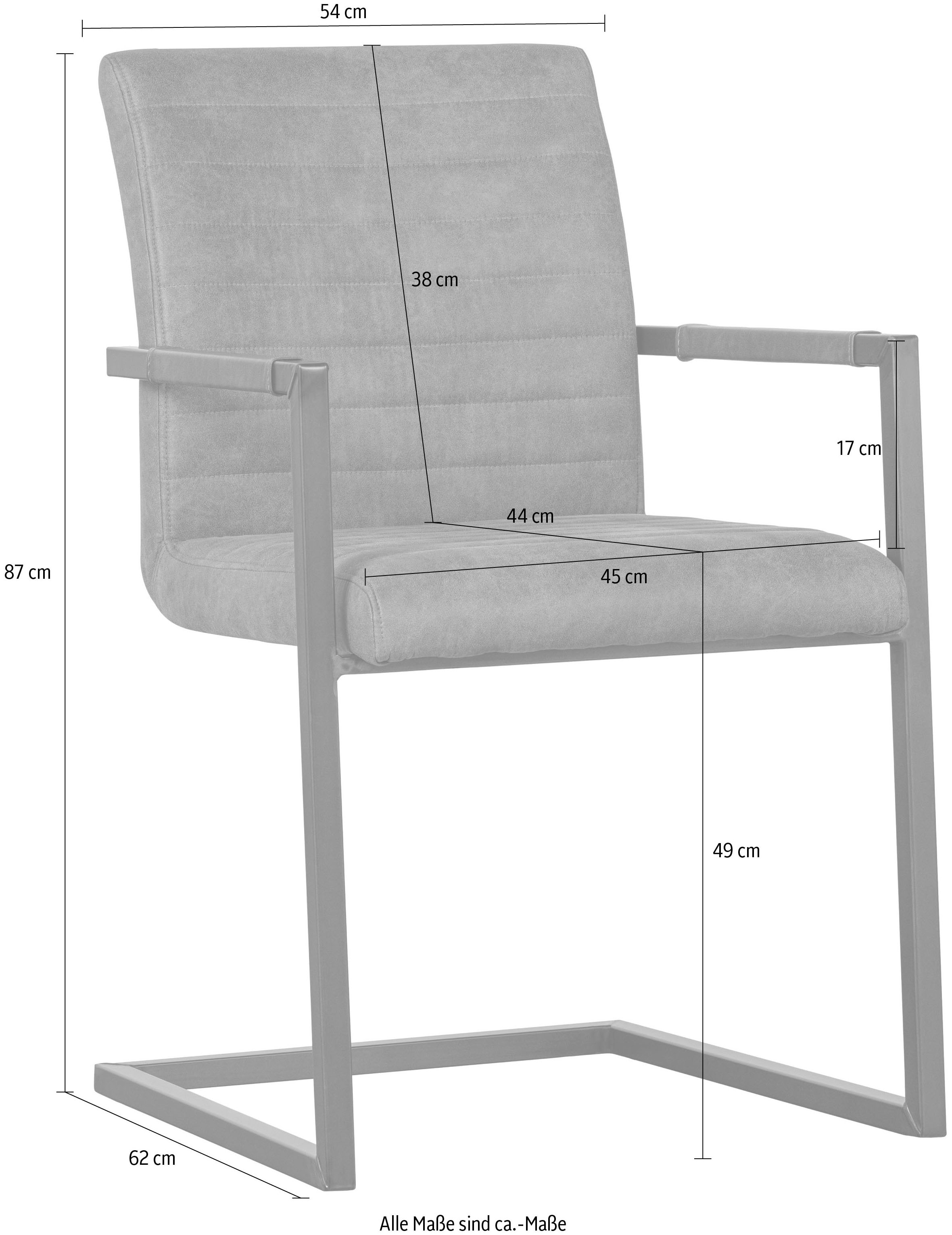 WOOOD Esszimmerstuhl »Bas«, (Set), 2 St., Freischwinger, gepolstert, Breite 54 cm, Metallgestell