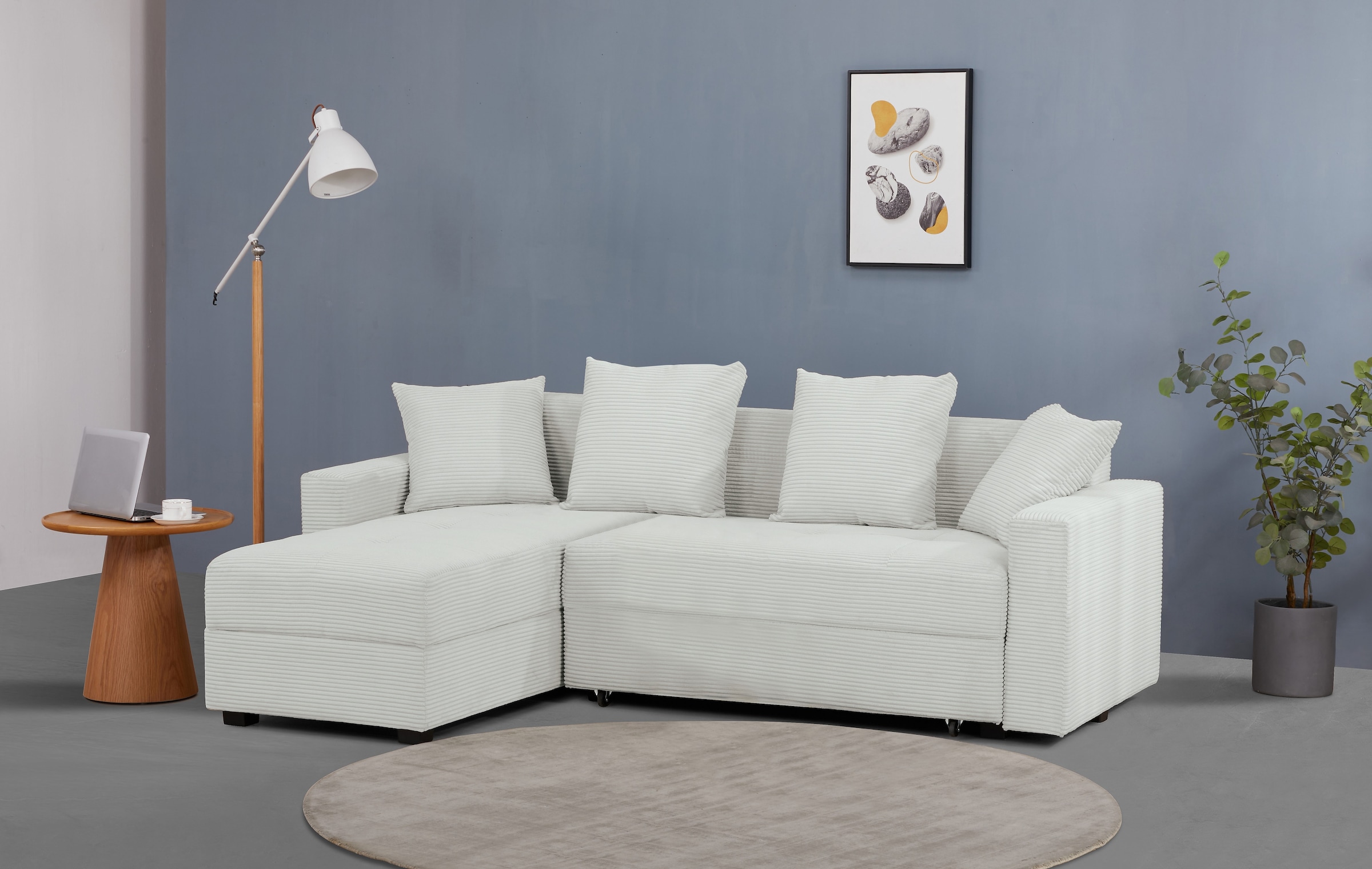 INOSIGN Ecksofa "KILLAM, 217 cm, L-Form, mit Schlaffunktion u. Bettkasten", günstig online kaufen