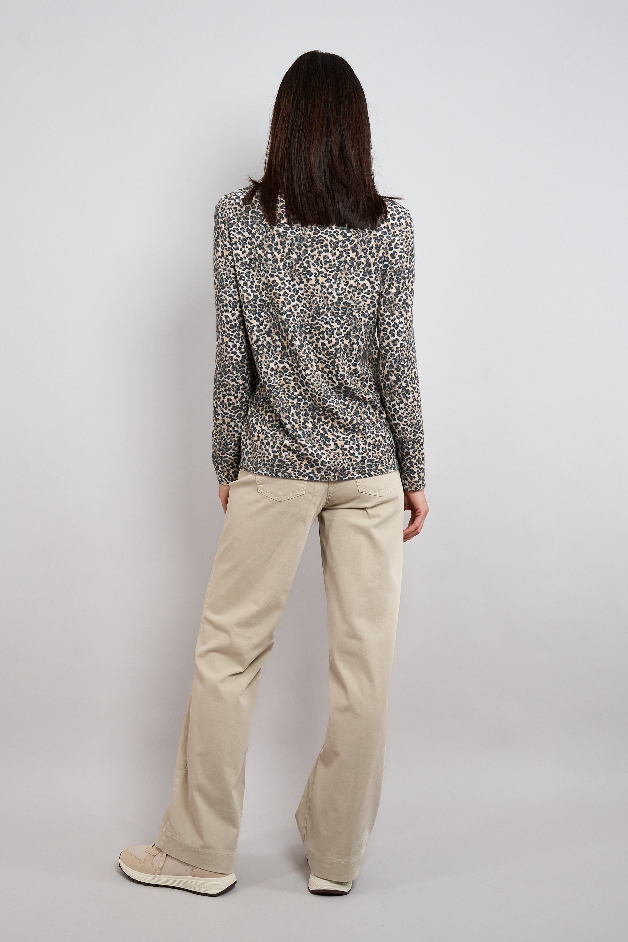 Seidel Moden Stehkragenpullover mit Stehkragen und in Leo-Optik - MADE IN GERMANY