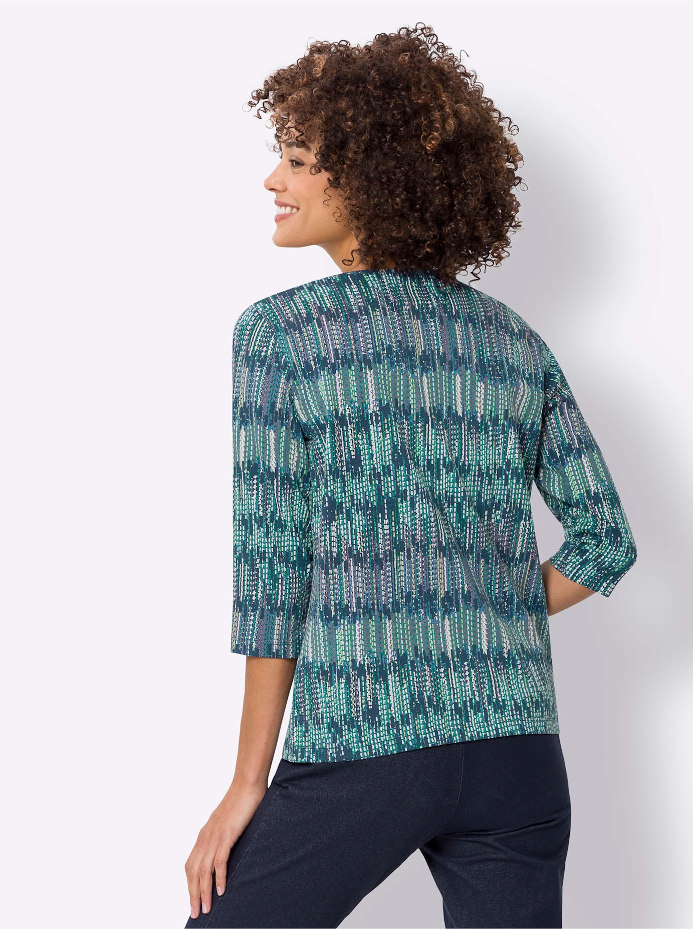 Classic Basics 3/4 Sleeve Shirt Women's Dark Blue 54 2