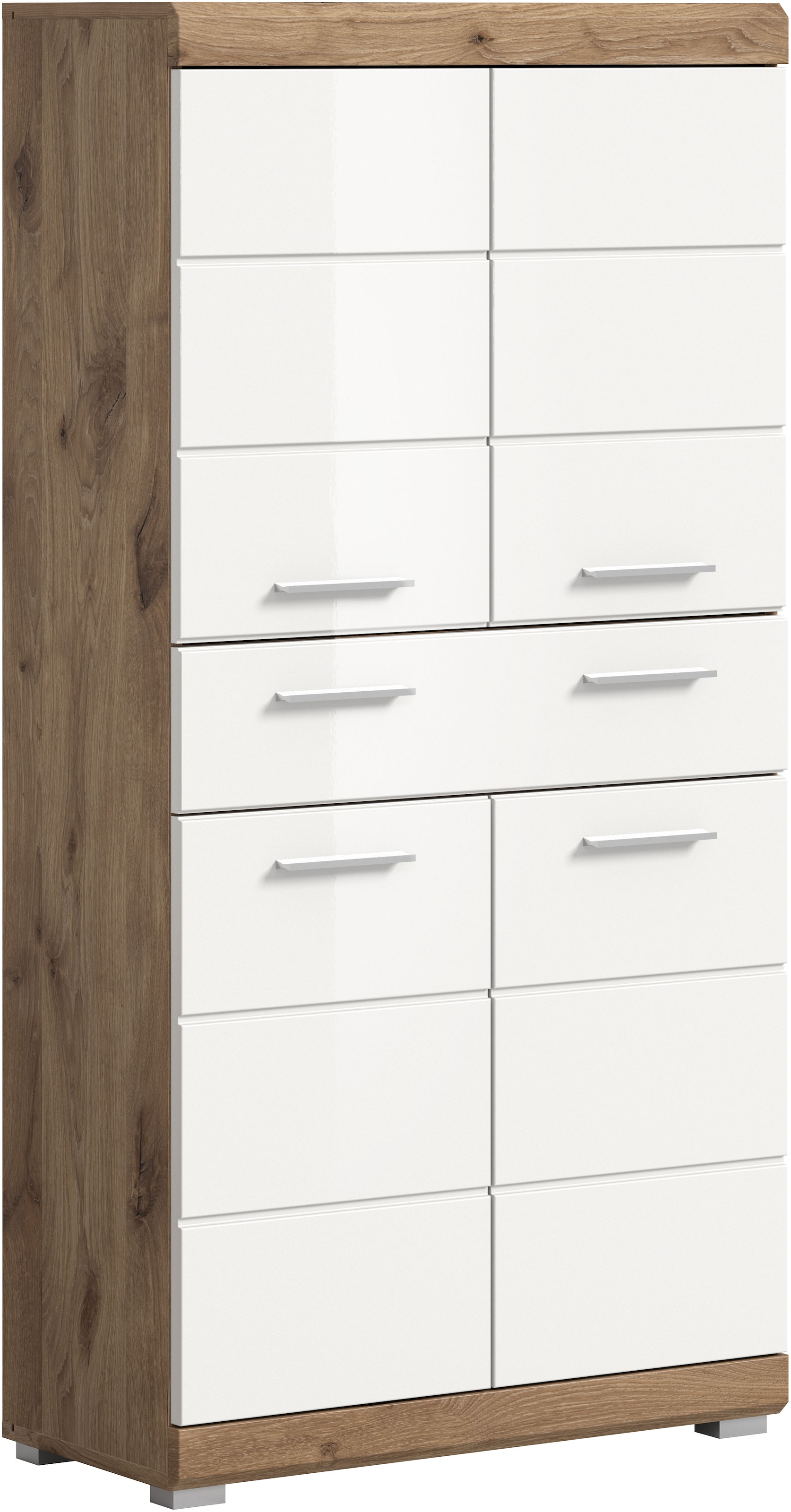 welltime Midischrank "SIENA, Breite 74cm, 4 Türen, 1 Schubkasten, 4 Fächer, günstig online kaufen