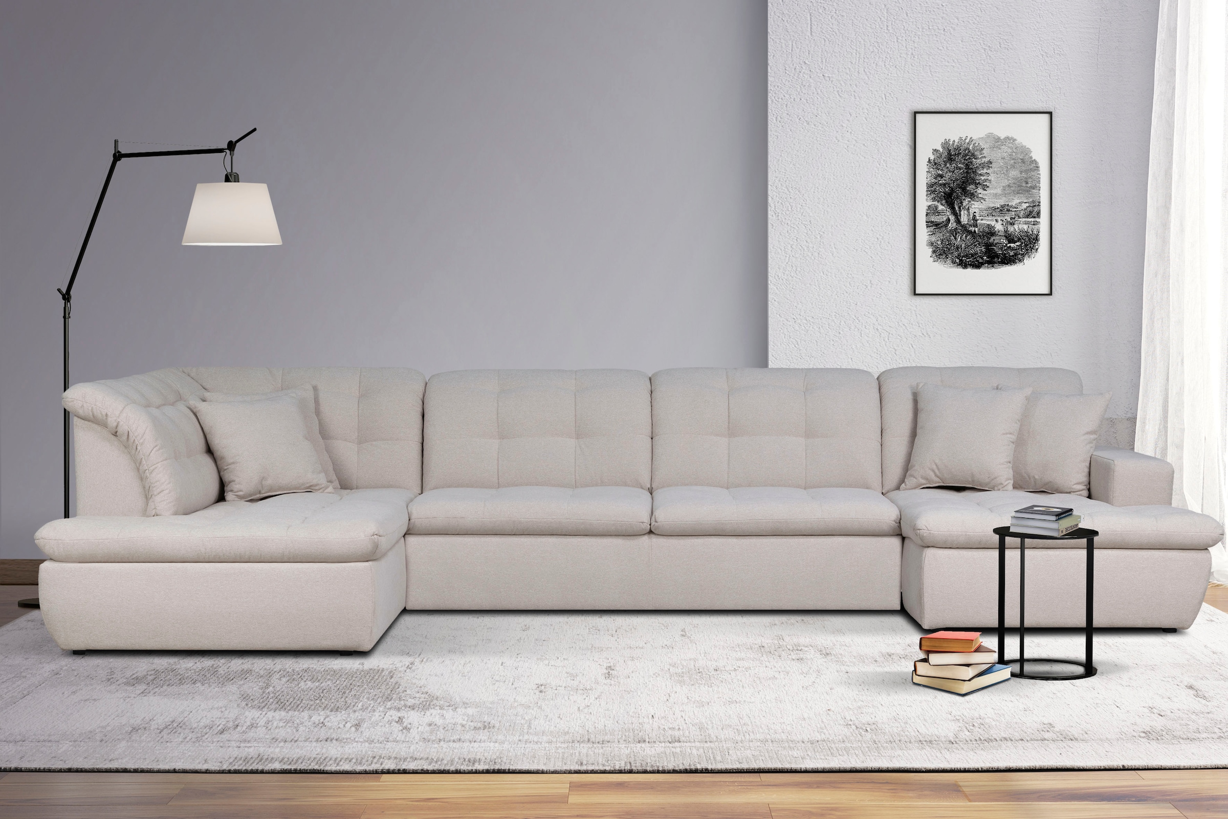 Home affaire Wohnlandschaft "BRISBANE NEU U-Form" mit feiner Steppung, Matt günstig online kaufen