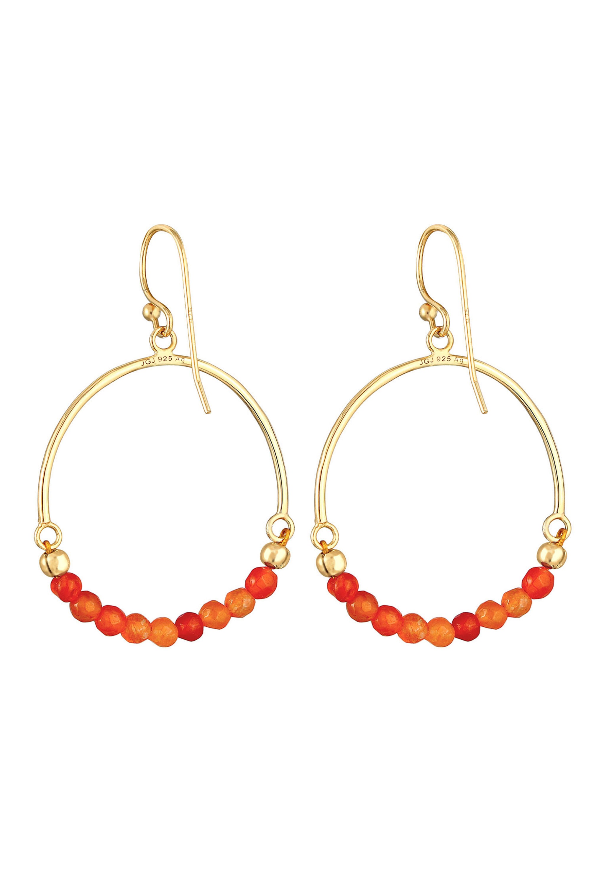 ELLI Agate Bead Earrings Gold 925 Sterling Silver 3