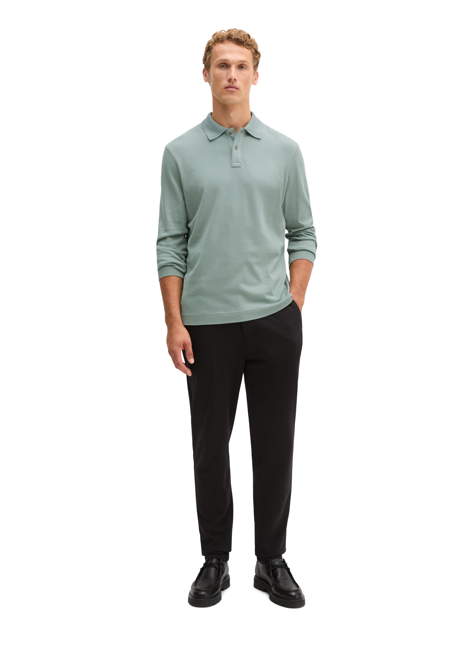 Marc O'Polo Langarm-Poloshirt »aus reiner Bio-Baumwolle«