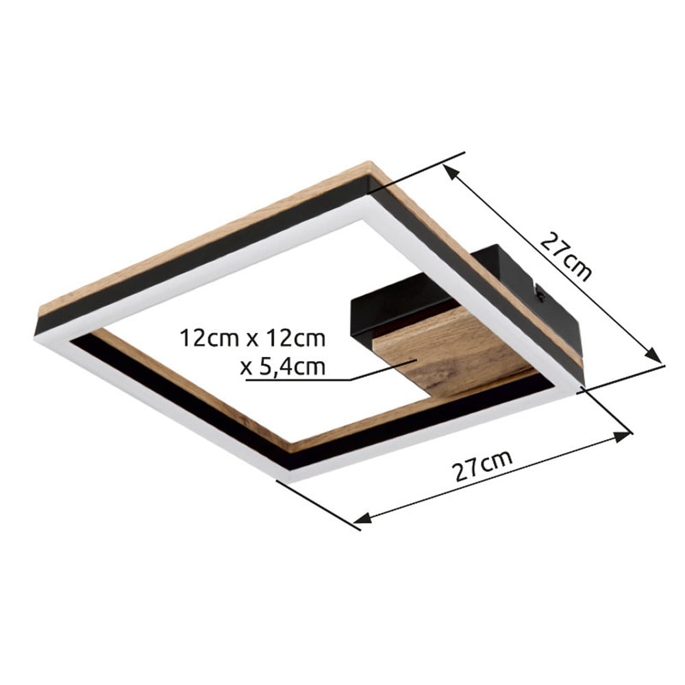 GLOBO LIGHTING LED Deckenleuchte »BEATRIX«, Leuchtmittel LED-Modul | LED fest integriert, Deckenlampe/Wohnzimmer/Schlafzimmer/modern/Holz
