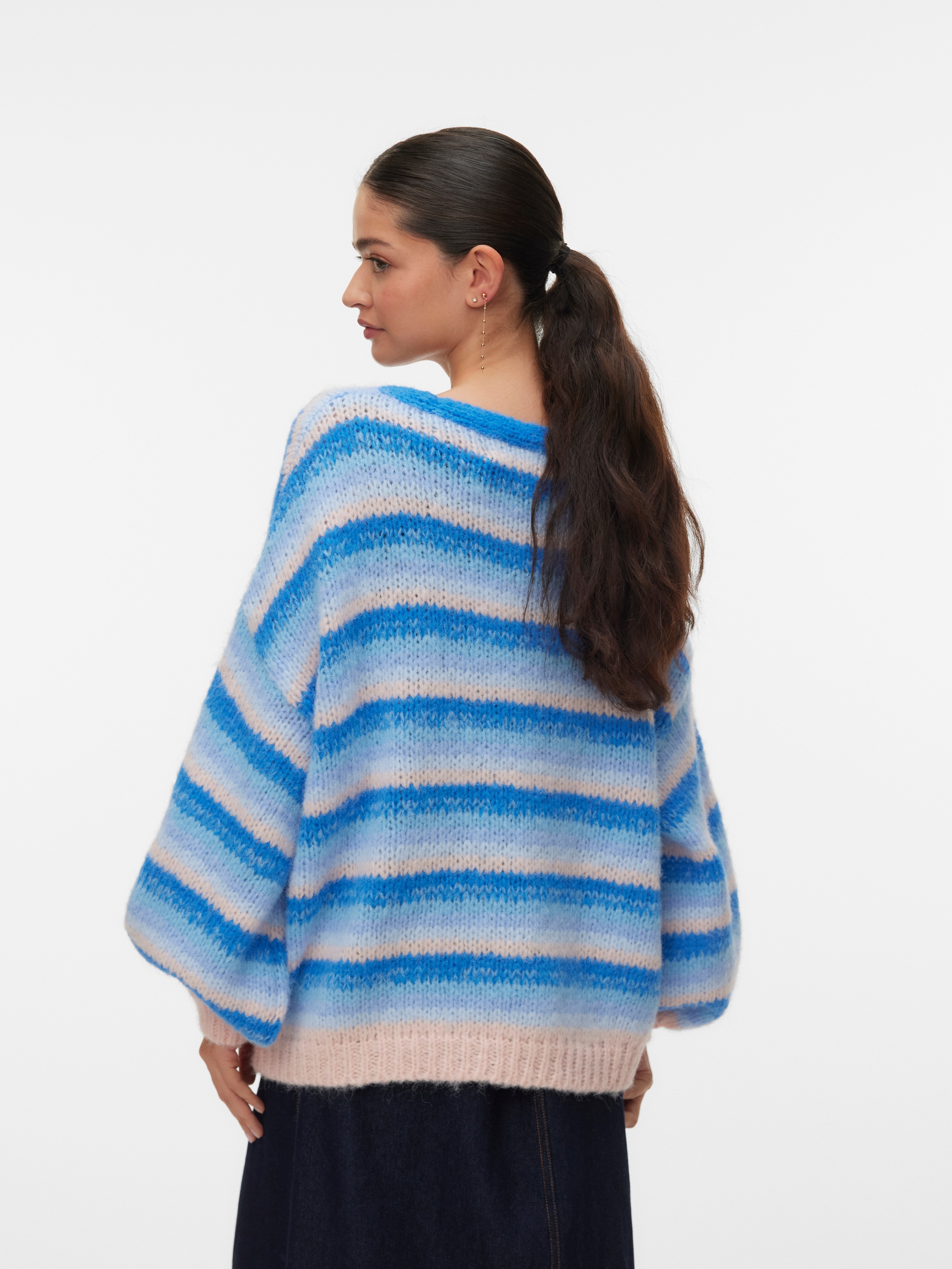 Vero Moda Strickjacke "VMMAYBE STRIPE LS OPEN CARDIGAN NOOS" Kunstfaser, lo günstig online kaufen