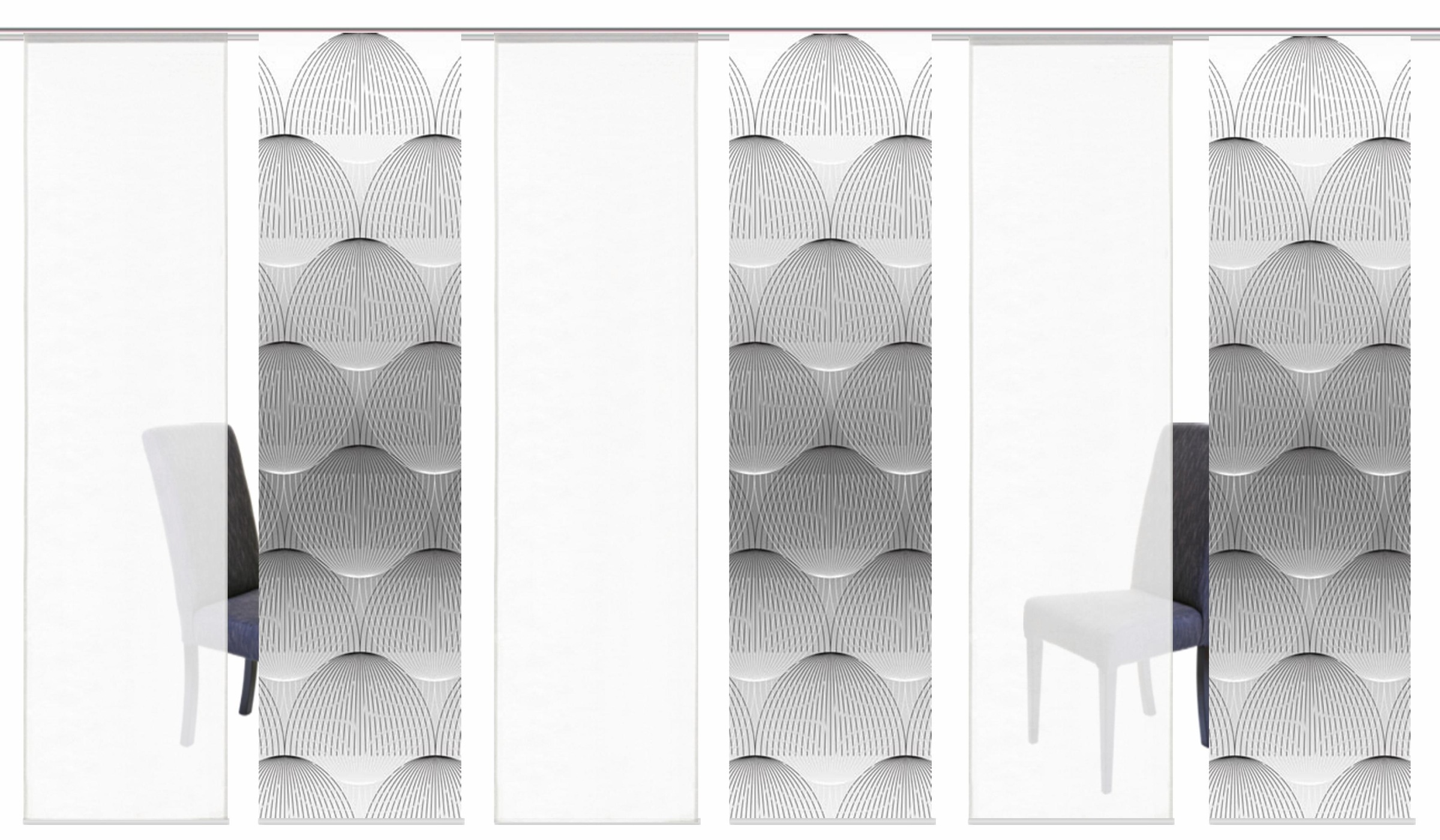 HOME WOHNIDEEN Schiebegardine "BENARIS" Klettband 6 Stk. tlg. HxB: 245x60, günstig online kaufen