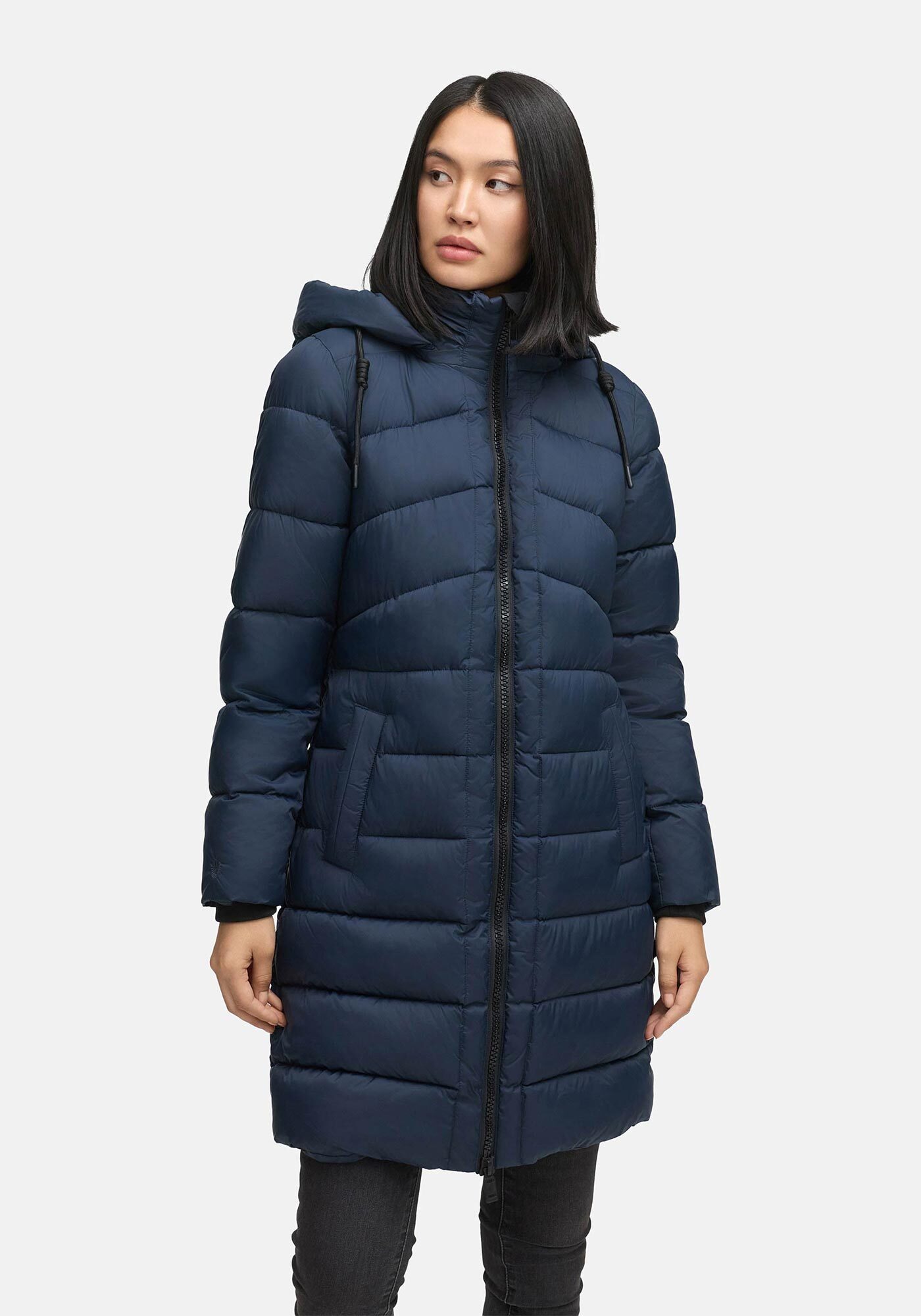 Marikoo Winterjacke "Kaltnäschen" mit abnehmbarer Kapuze und hochschließendem Kragen