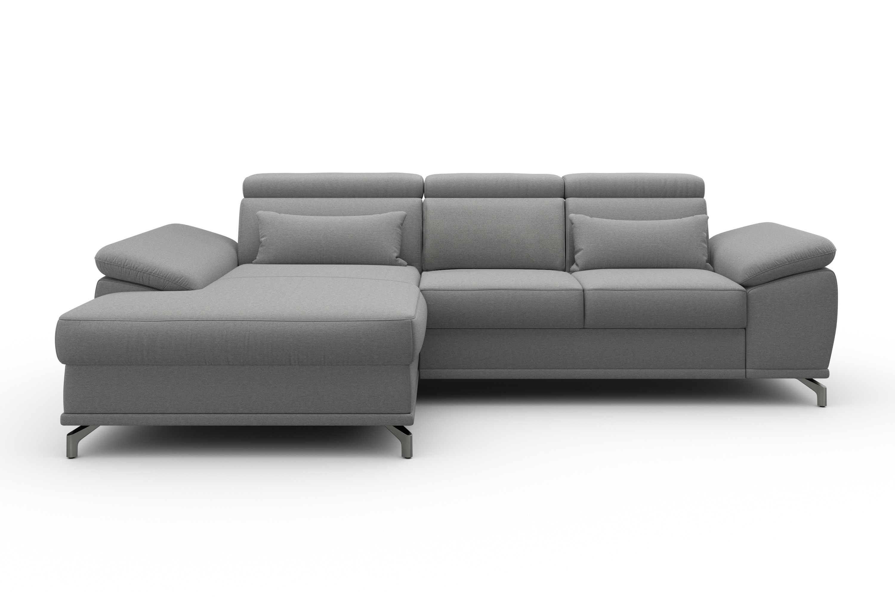 sit&more Ecksofa "Cabrio L-Form, B: 295 cm, mit Sitztiefen-, Arm- & Kopfteilverstellung" 2 Nierenkissen, Federkern, mit Schlaffunktion und Stauraum