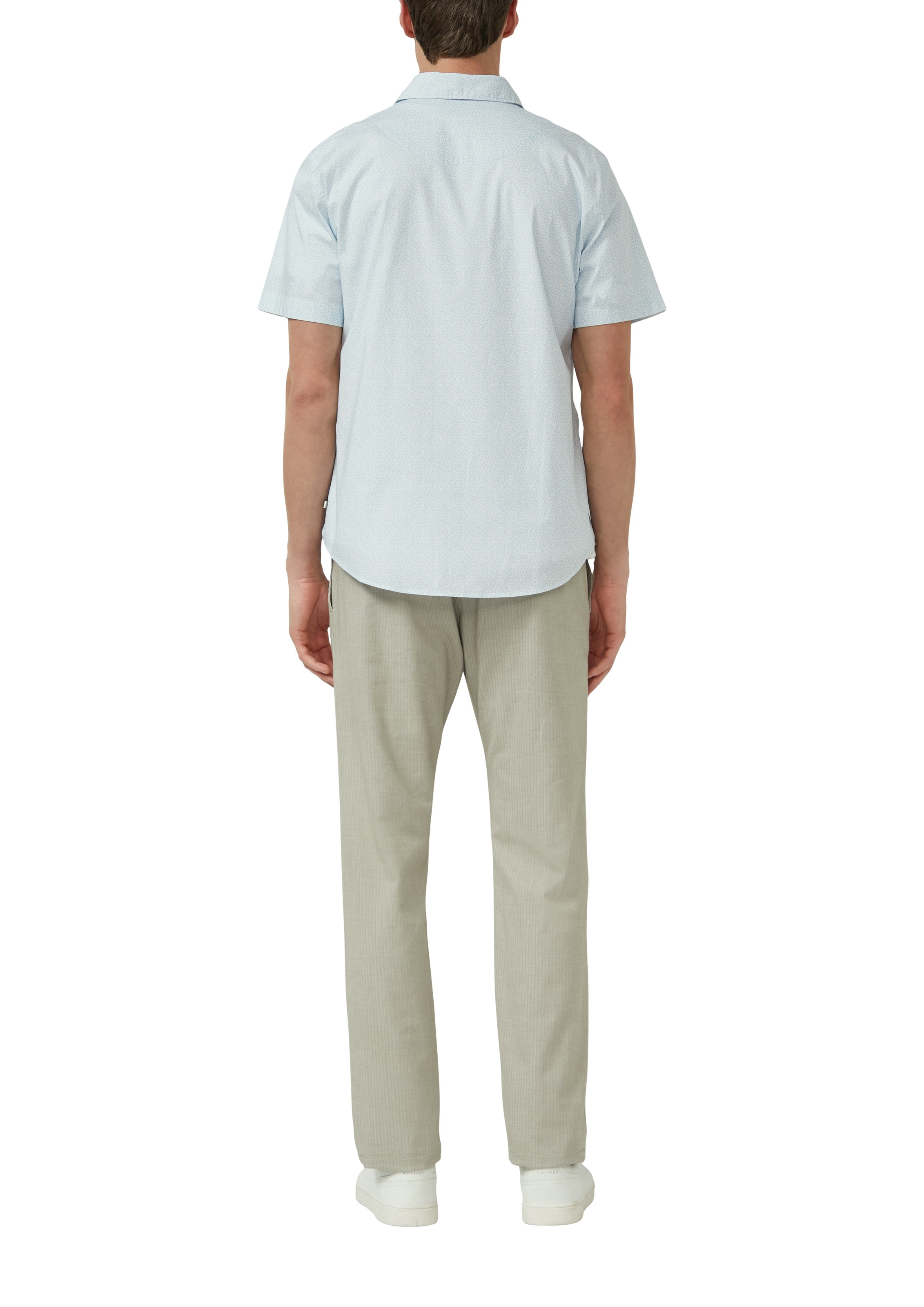 s.Oliver Men's Short Sleeve Shirt Light Blue Size L 3