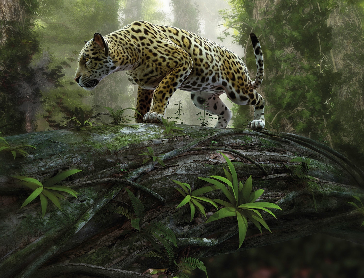 Papermoon Fototapete »Jaguar on the Prowl«
