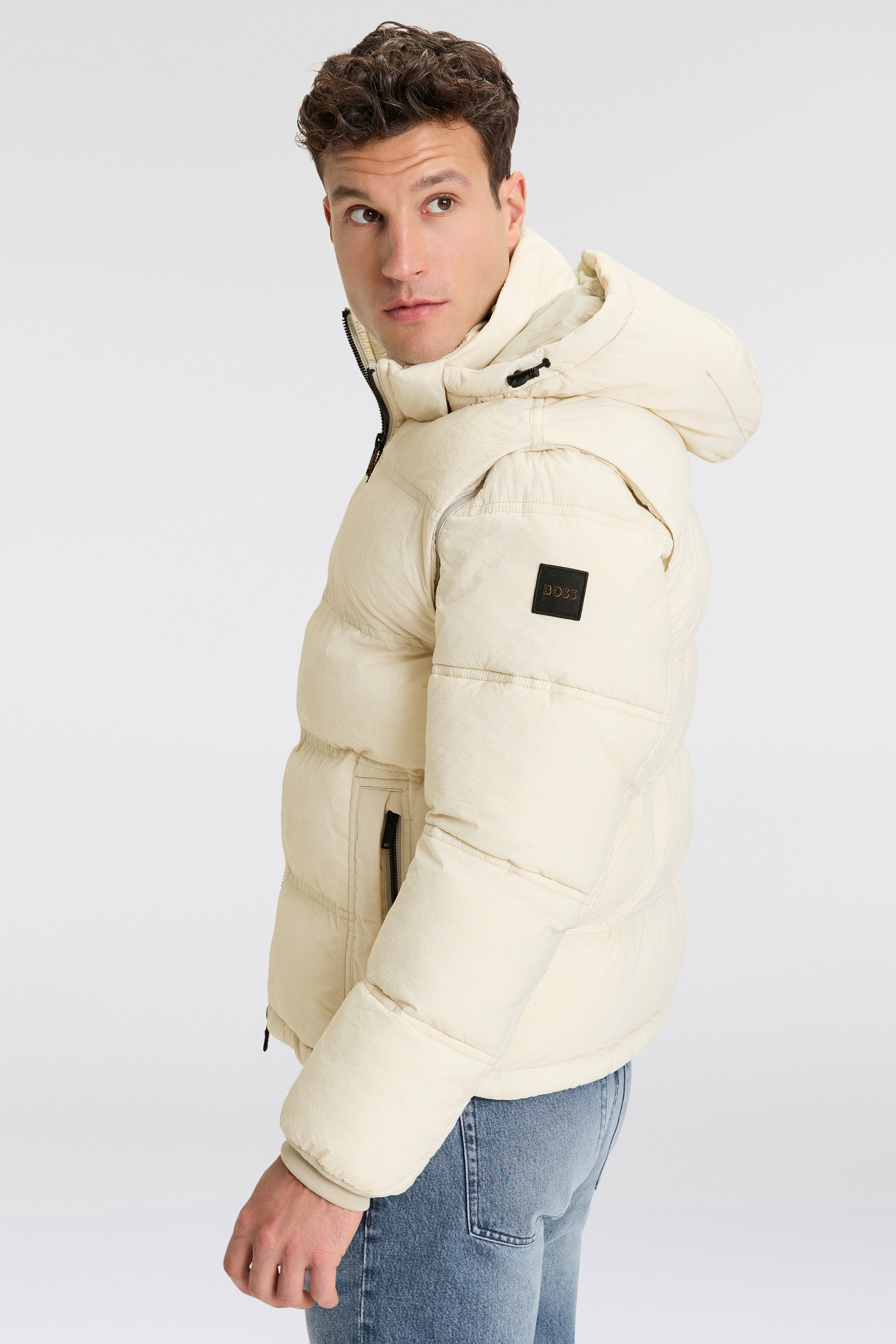 Thumbnail - BOSS ORANGE Steppjacke "Obark", mit Kapuze, mit integriertem Stehkragen