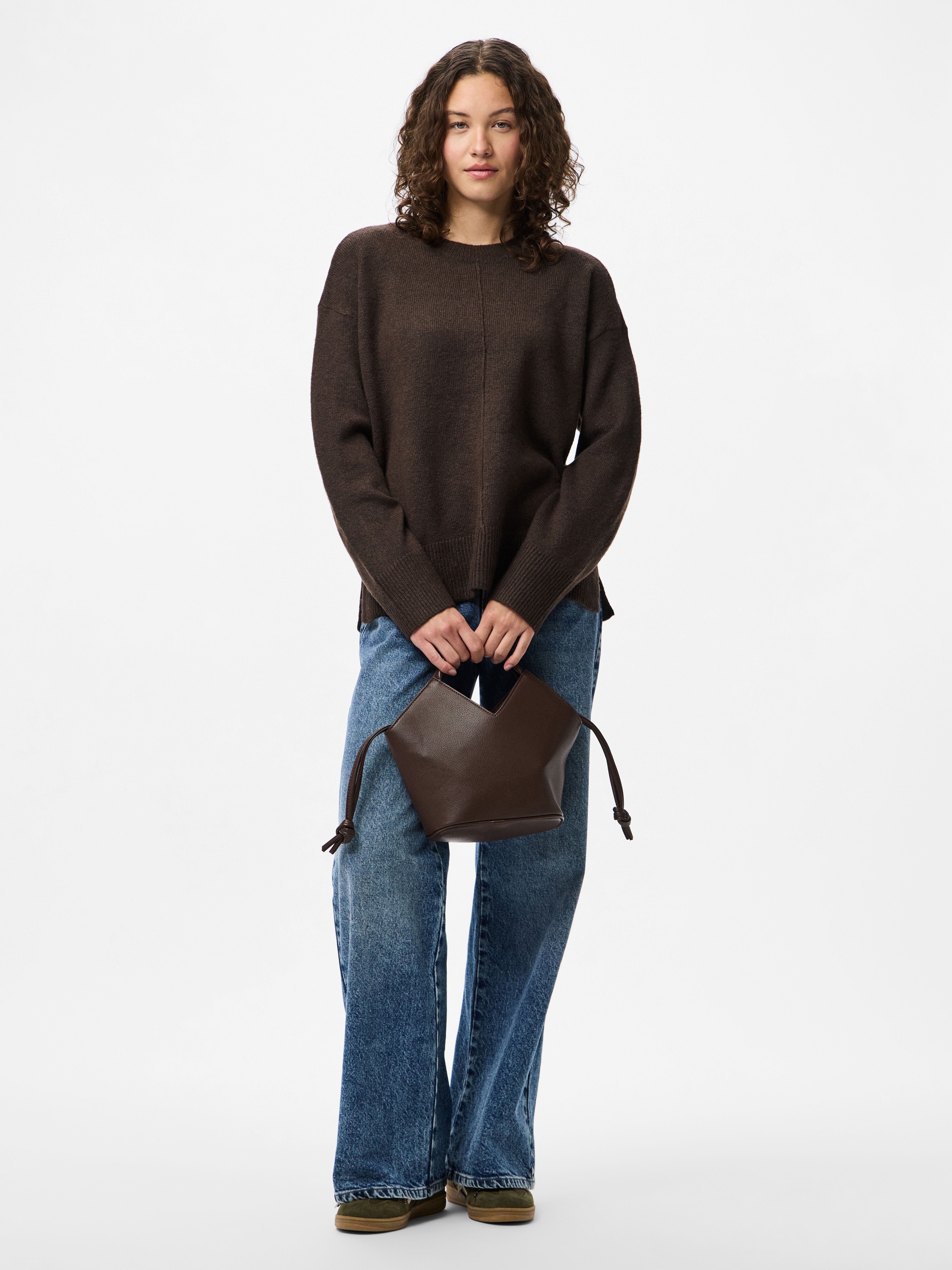Thumbnail - pieces Strickpullover "PCMALOU LS O-NECK CUTLINE KNIT NOOS BC"