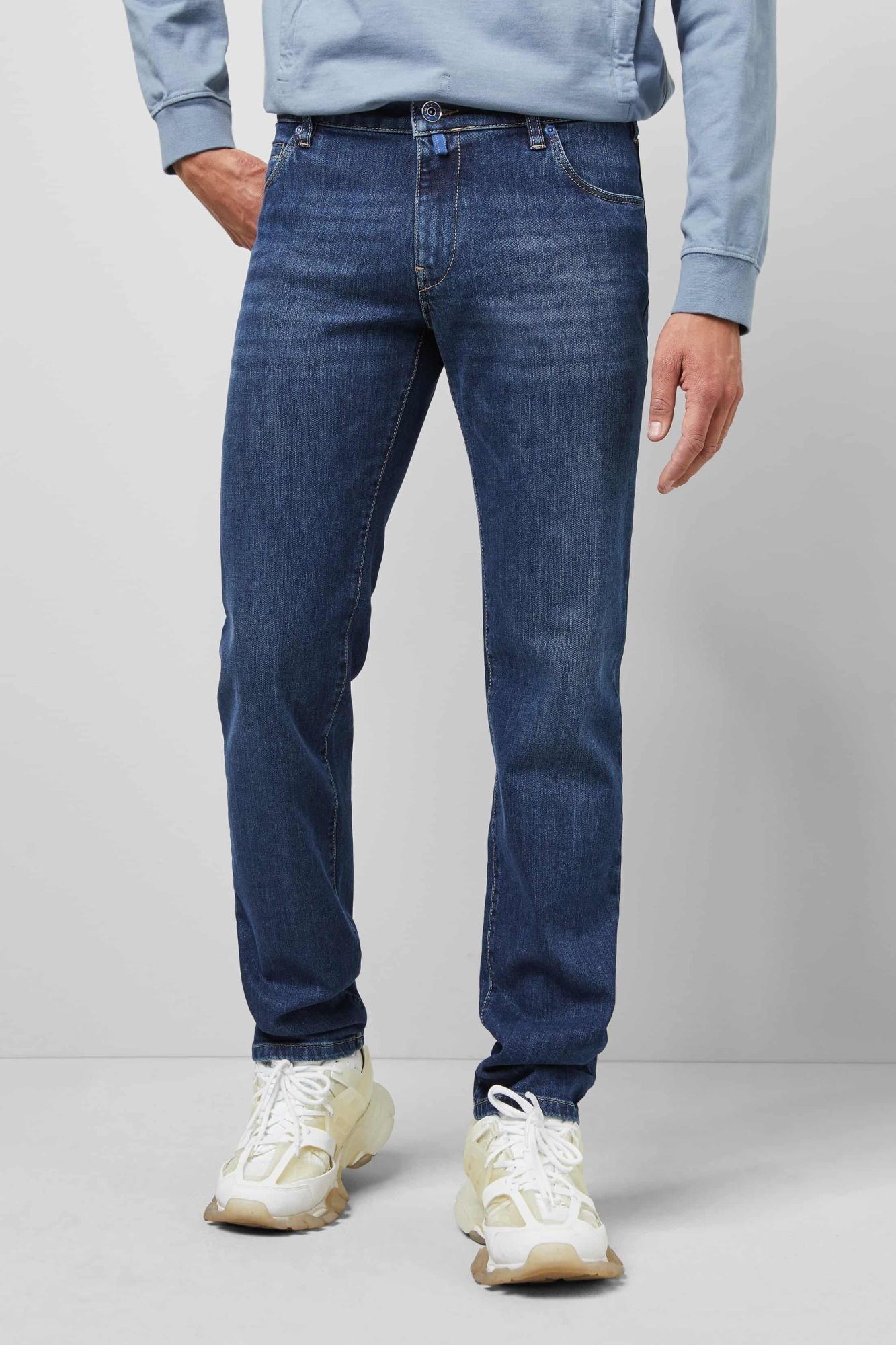 MEYER Herren 5-Pocket-Jeans "M5 Regular", blau, Basic, Gr. 33, unifarben, 98% Baumwolle, 2% Elasthan, Jeans, M5 Regular im Five Pocket Style