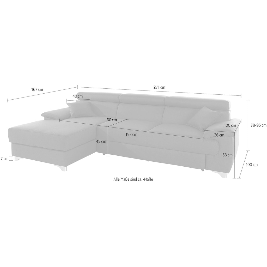 DOMO collection Ecksofa »Mira L-Form«