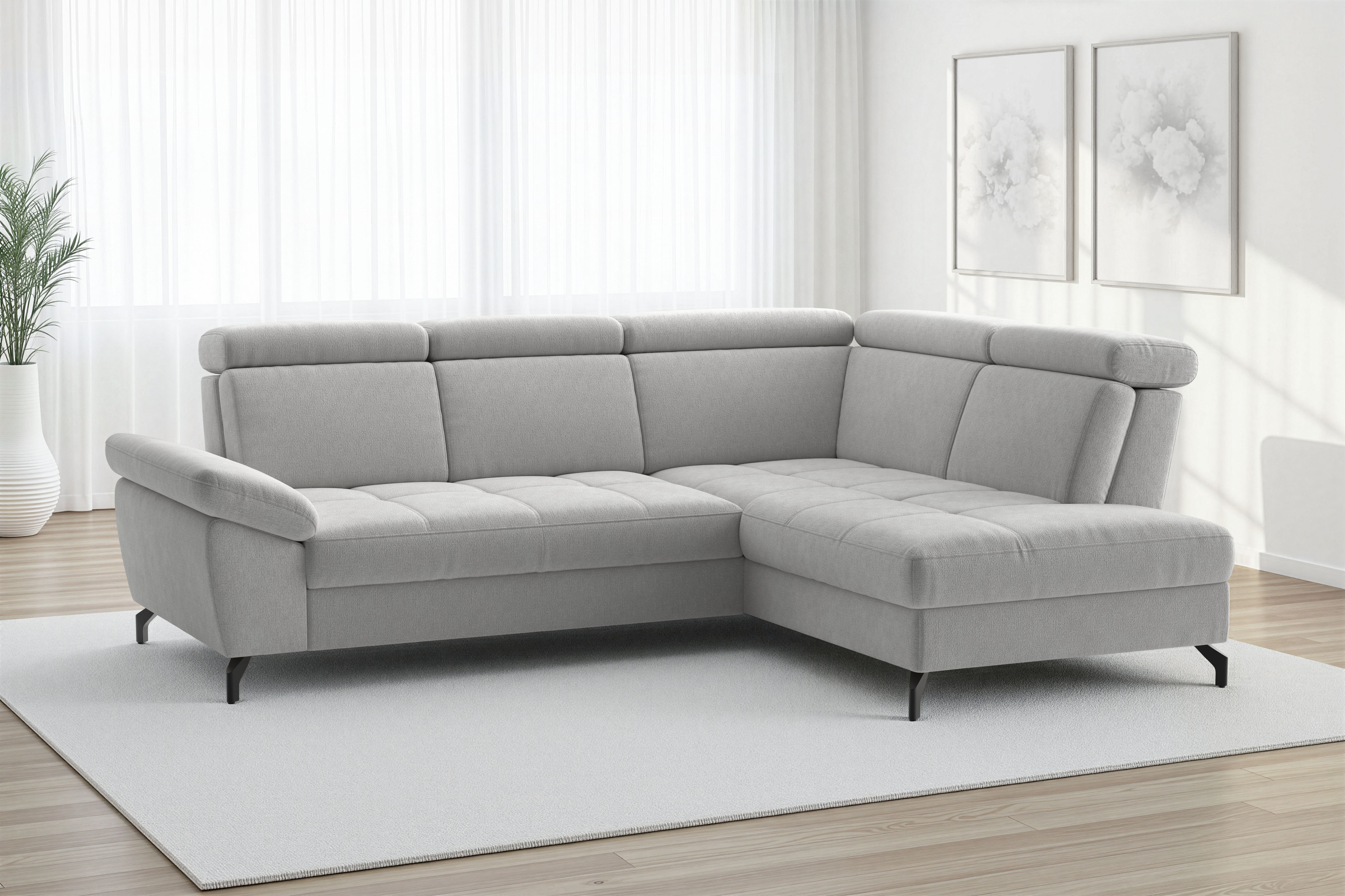 sit&more Ecksofa "Vanity; L-Form, B. 254 cm" Inkl.Sitz-,Kopf-und Armteilverstellung