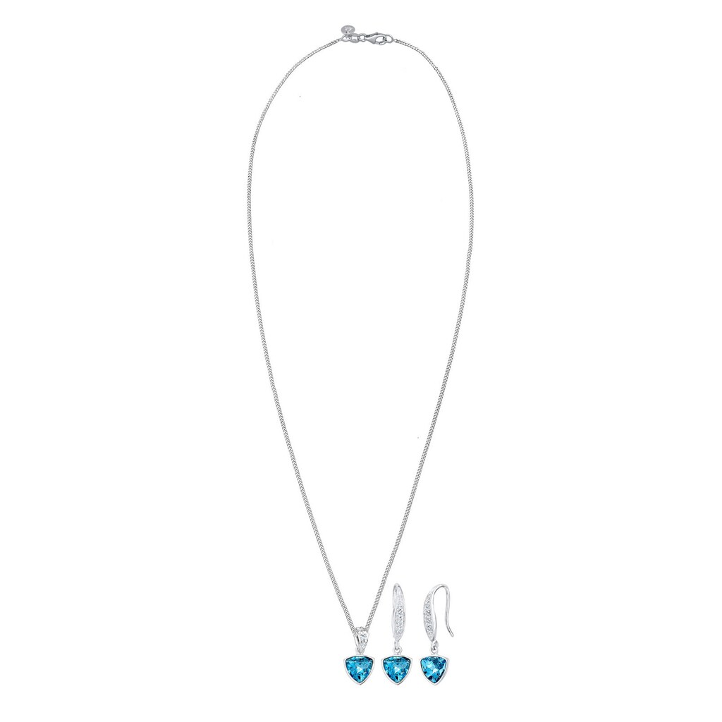 Elli Premium Schmuckset »Geo Aquamarine Kristalle 925 Silber«