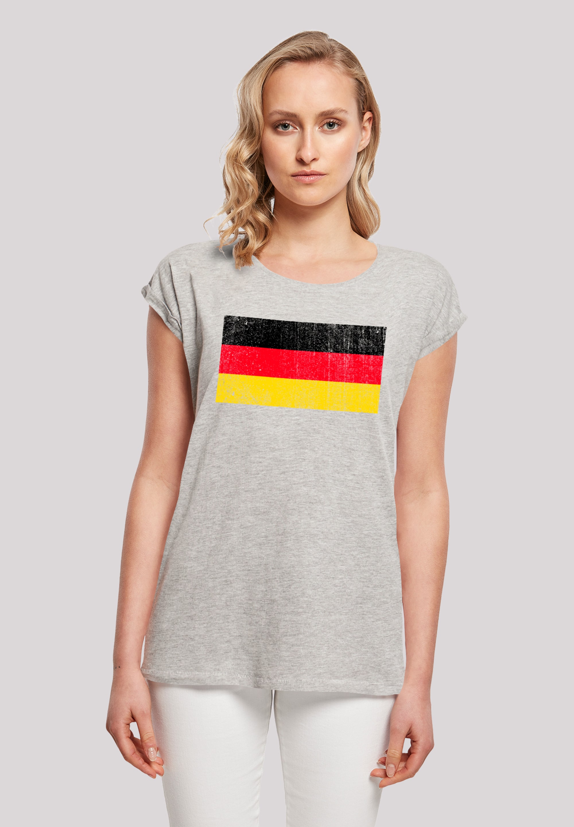 F4NT4STIC T-Shirt »Germany Deutschland Flagge distressed«, Print