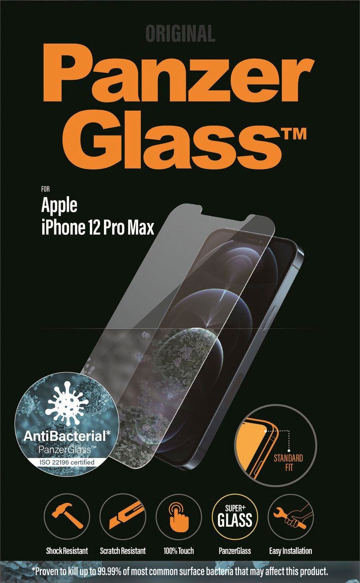 PanzerGlass Displayschutzglas »iPhone 12 Pro Max Antibakteriel Standard Fit«, für Apple iPhone 12 Pro Max