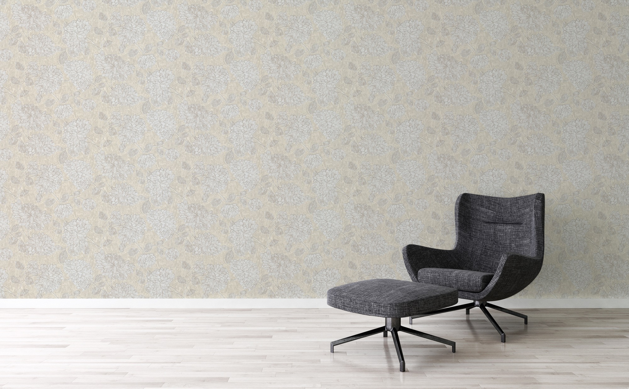 A.S. Création Vliestapete »Attractive 2 Blumentapete«, leicht glänzend-gemustert-abstrakt, Floral Blumentapete glatt Tapeten Wohnzimmer Schlafzimmer Design Optik