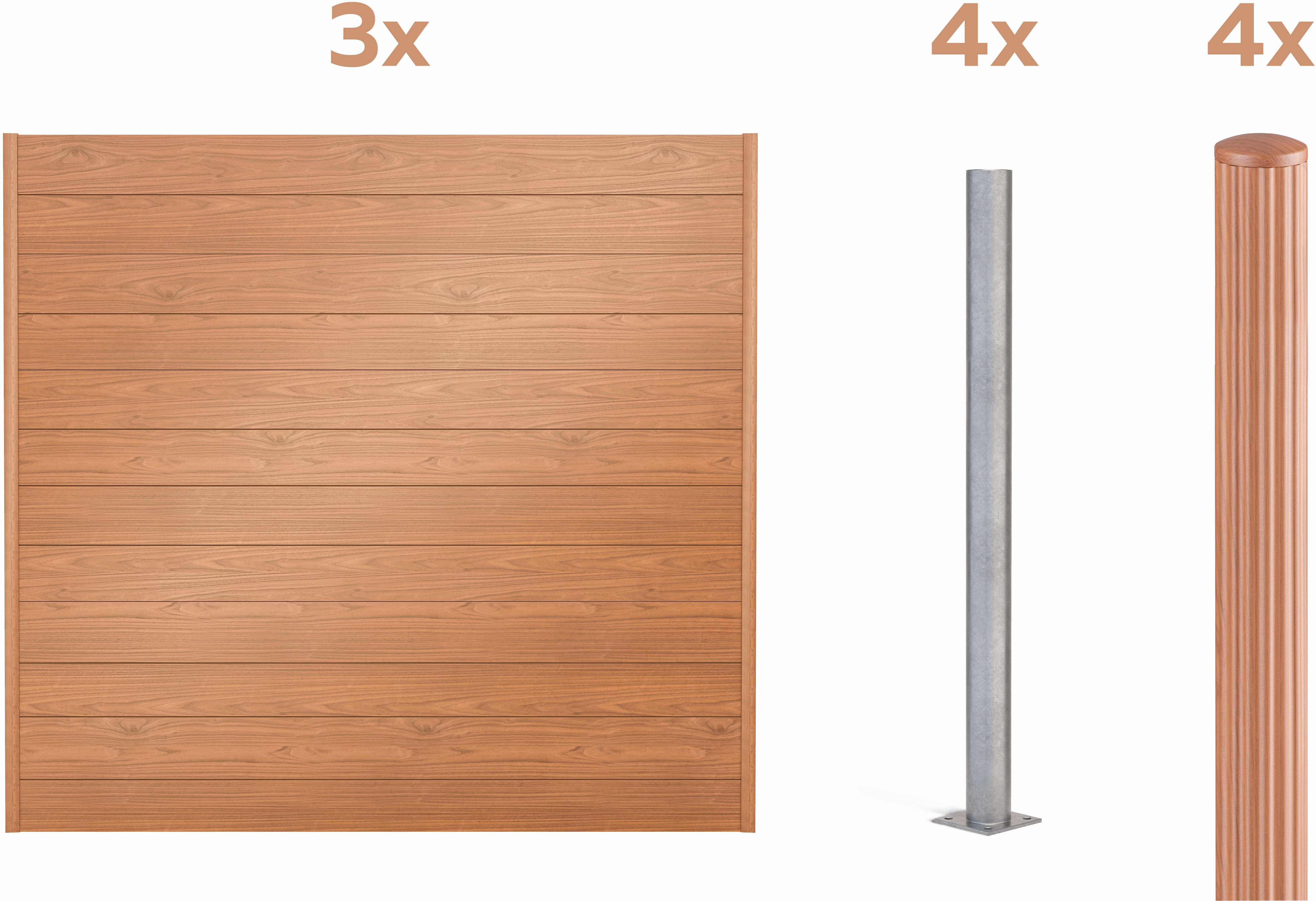 Alberts Dichtzaun "Palitio, Profilhöhe 150 mm" Aluminium, verschiedene Dekore und Längen