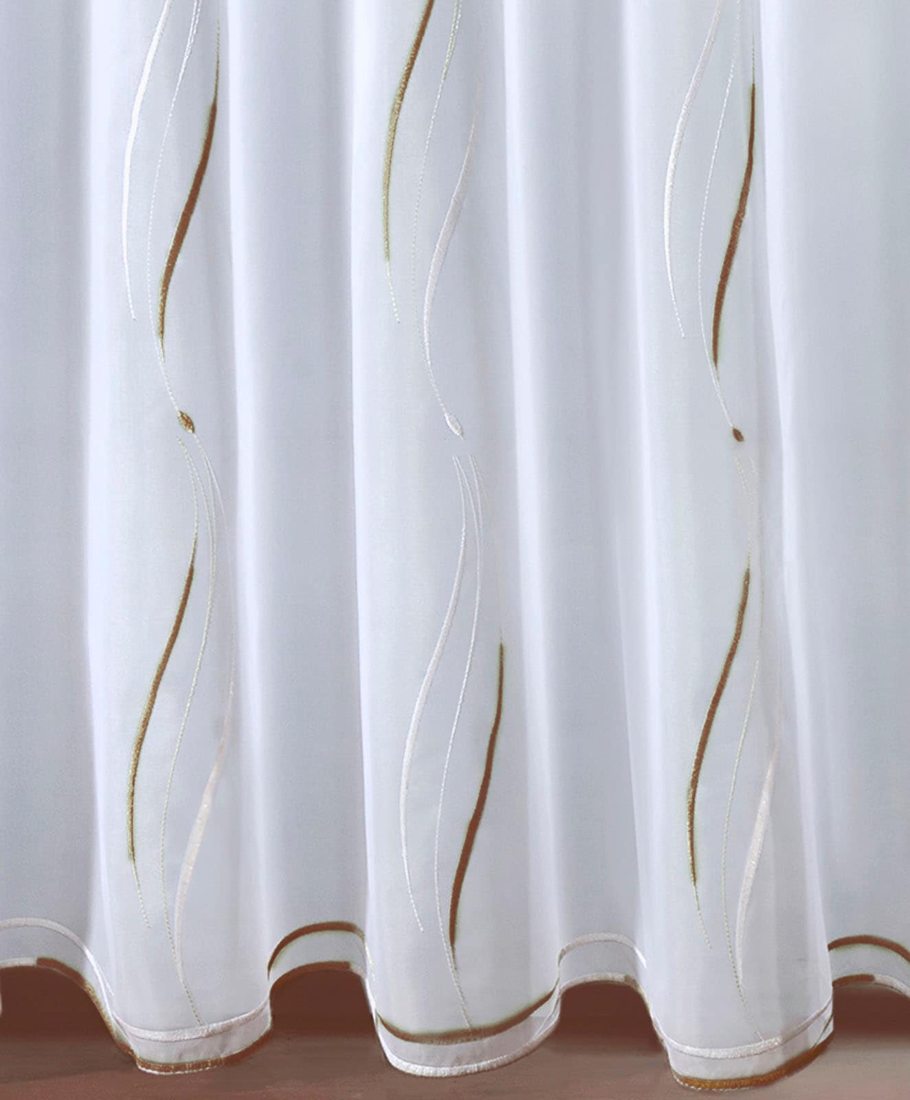 Weckbrodt Gardine »VIVIEN«, (1 St.), echte Stickerei, Voile, Allover, Motiv, Halbtransparent, gebogt, Store