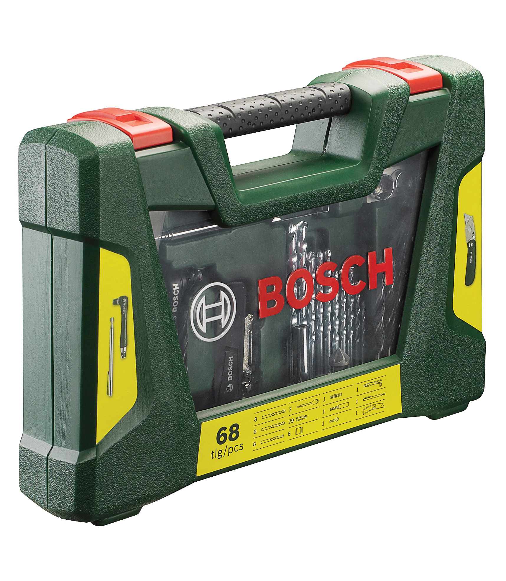 Bosch Home & | BAUR Winkelschrauber Magnetstab, Bohrer- bestellen Klappmesser, Bits, Werkzeugset »V-Line«, Garden 68-tlg., und