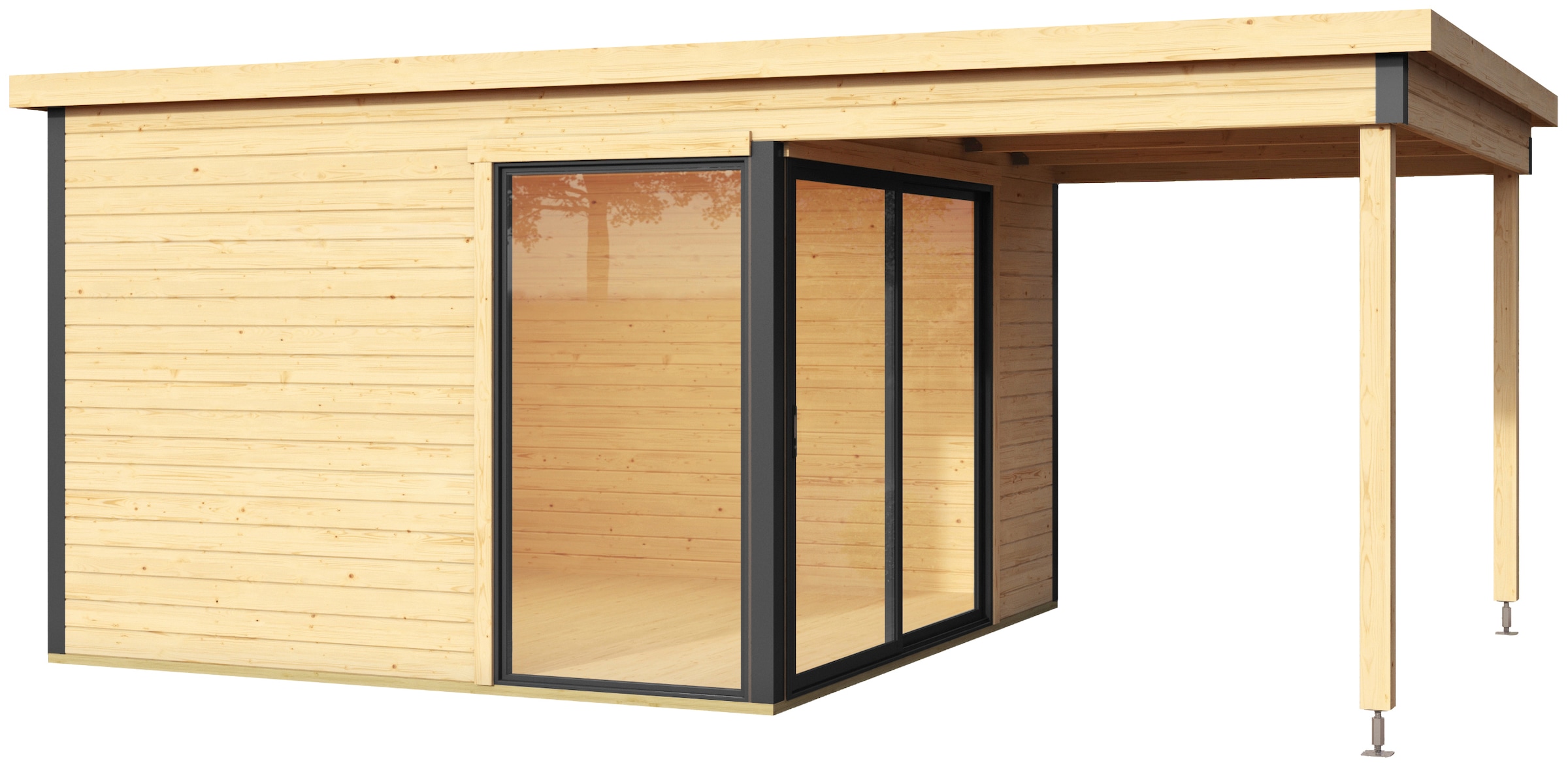 LASITA MAJA Gartenhaus »Domeo 2, anthrazit«, (Set), mit Dachverlängerung