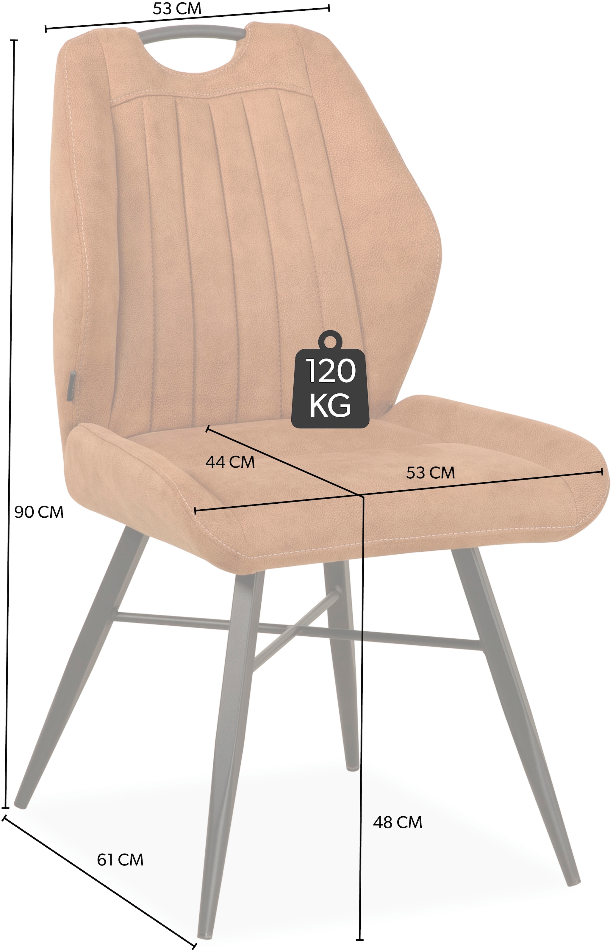 OMG Design Esszimmerstuhl »Torro«, (Set), 2 St., Stoff, bequemer Polsterstuhl, pflegeleichter Bezug