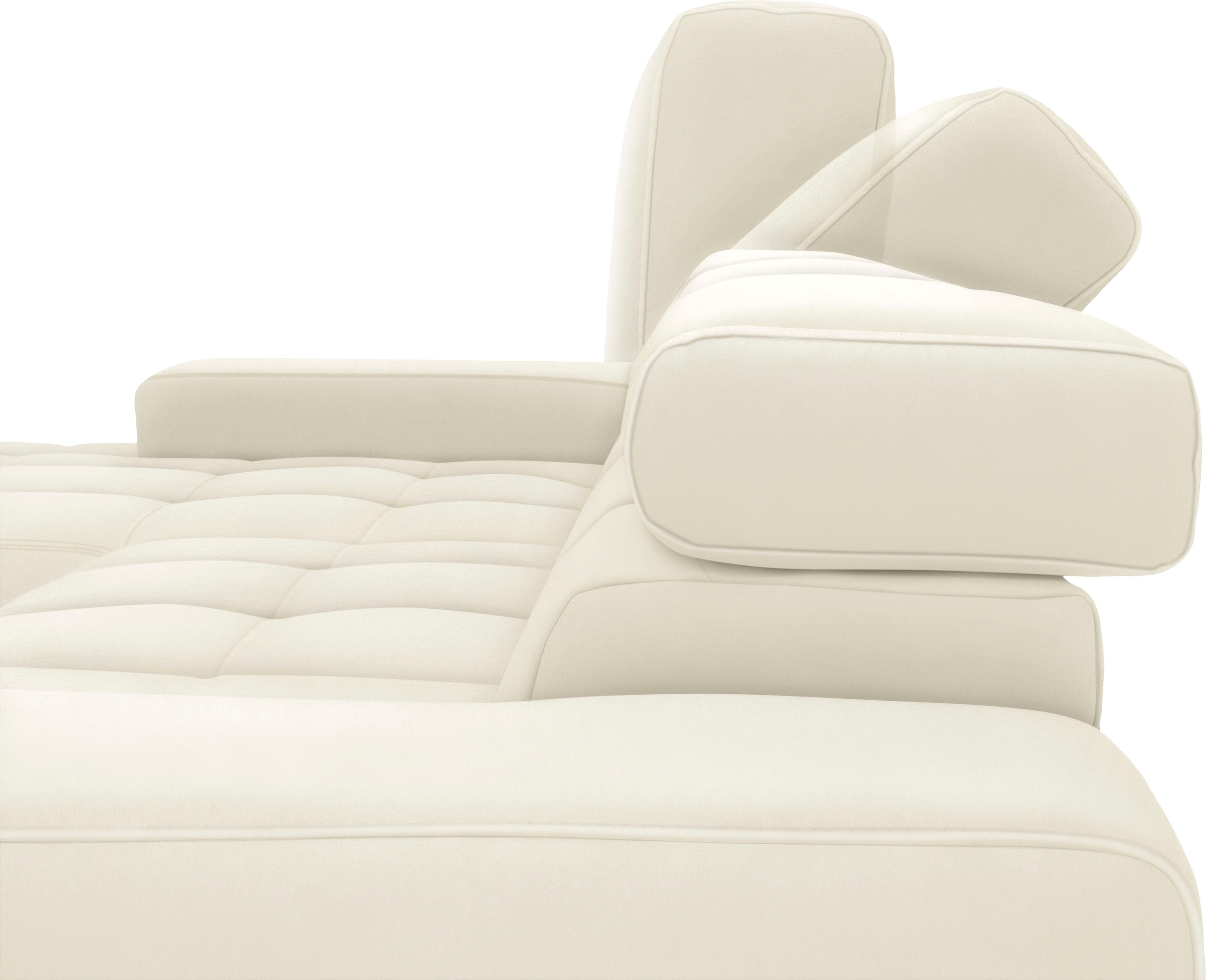DOMO collection Wohnlandschaft »Cunelli tolle Sitznähte als Designelement, fester Sitzkomfort, U-Form«, wahlweise mit Kopfteilverstellung, bodenfrei