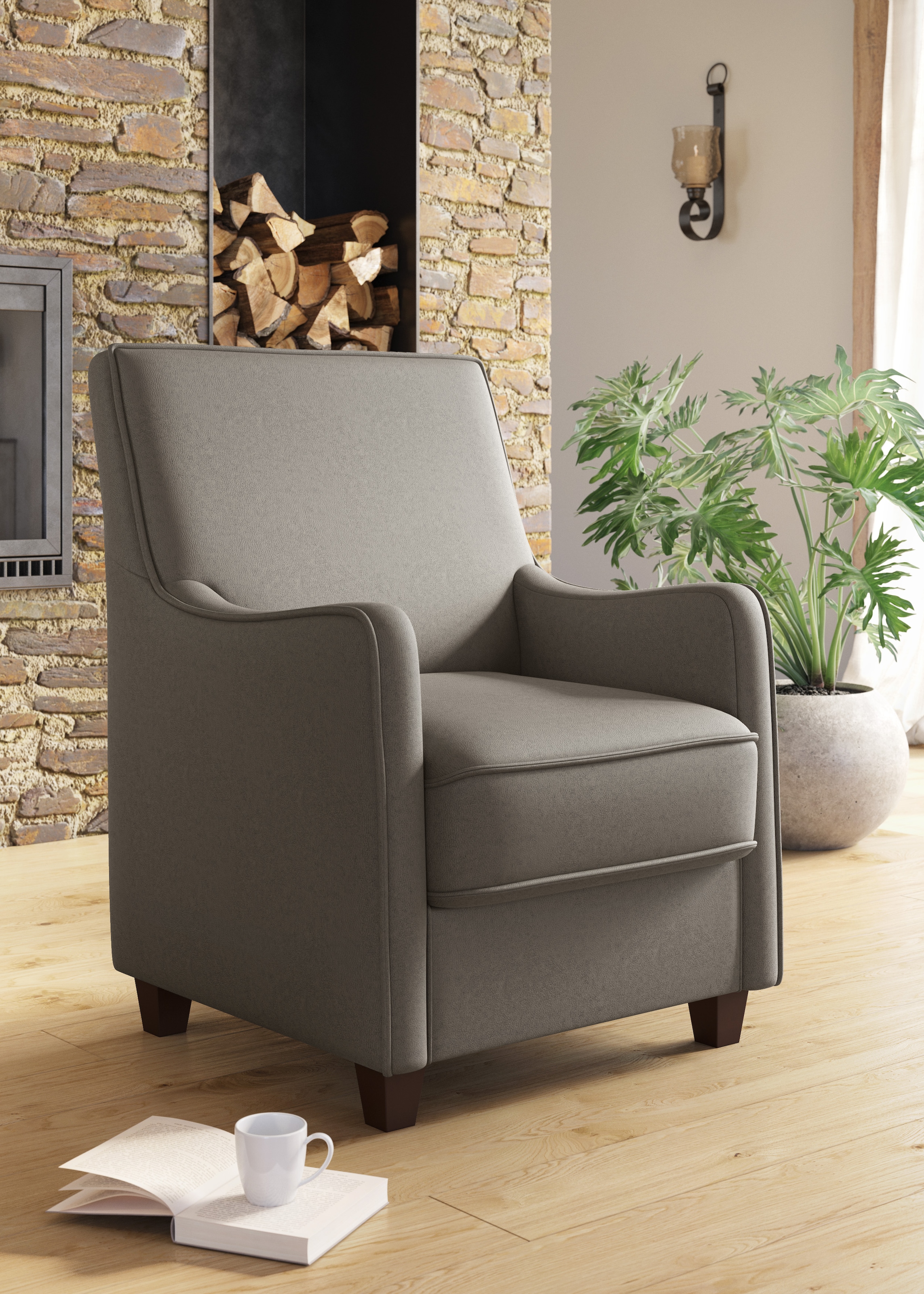 Home affaire Sessel "County" 1 Stk. tlg. mit englischer Naht und Federkern- günstig online kaufen