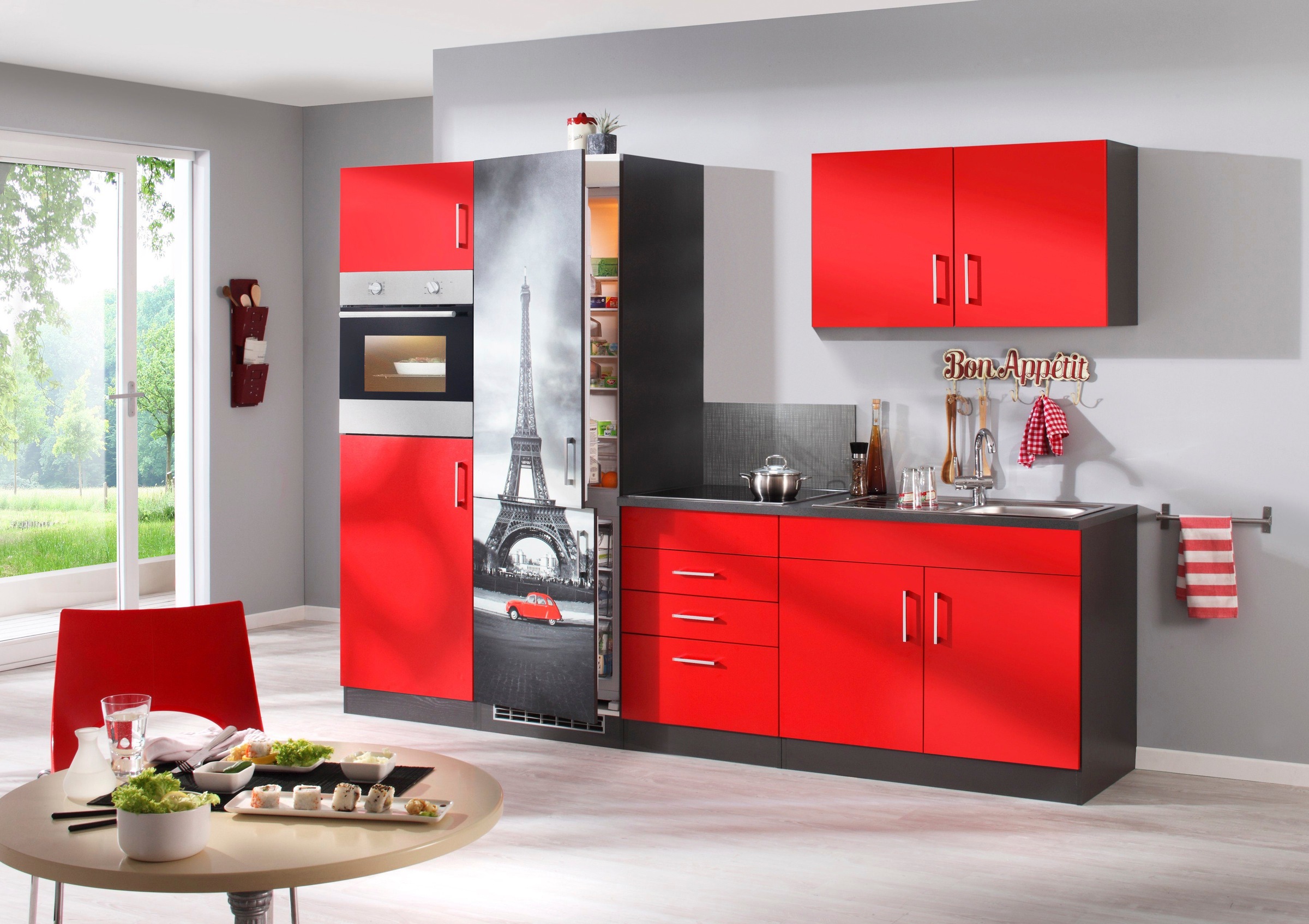 KOCHSTATION Küchenzeile "KS-Paris – Küchen mit einzigartigen Fotomotiven au günstig online kaufen