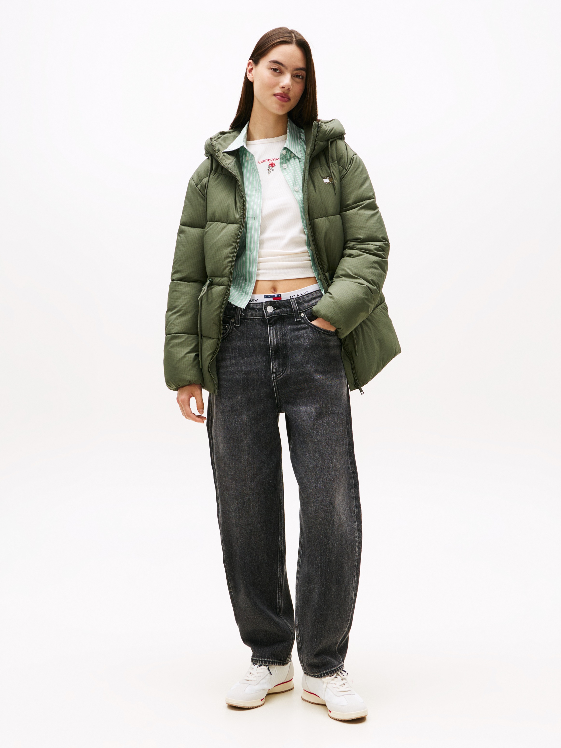 Thumbnail - Tommy Jeans Steppjacke "TJW HOODED MIDI PUFFER JACKET" mit Kapuze