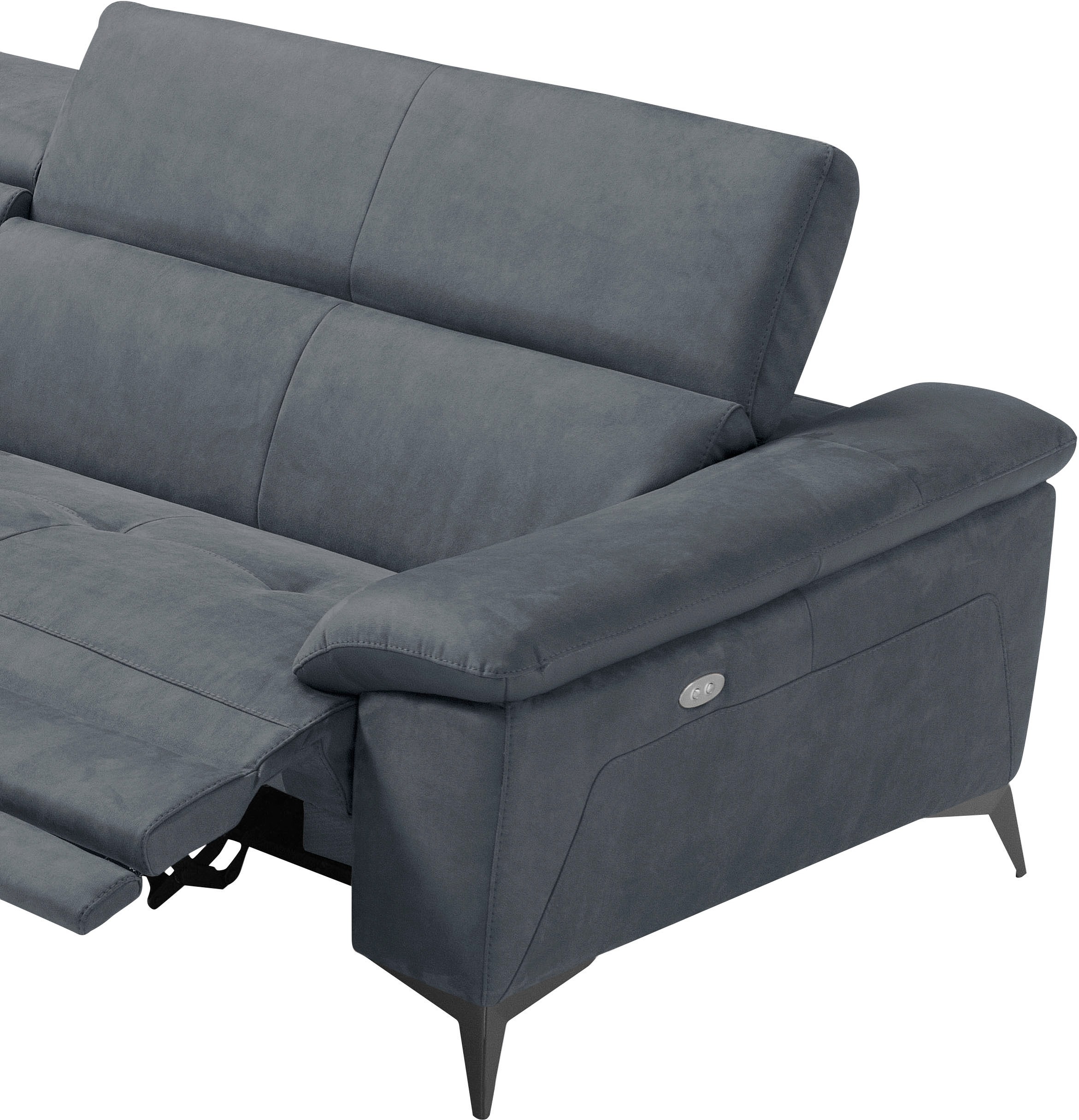 Ecksofa EGOITALIANO "Martine, Multifunktionssofa mit Komfortfunktionen, edel und bequem", grau (charcoal), B:272cm H:96cm T:203cm, Sofas, Ecksofa, mit Ottomane, elektrischer Relaxfunktion und Kopfteilverstellung 6