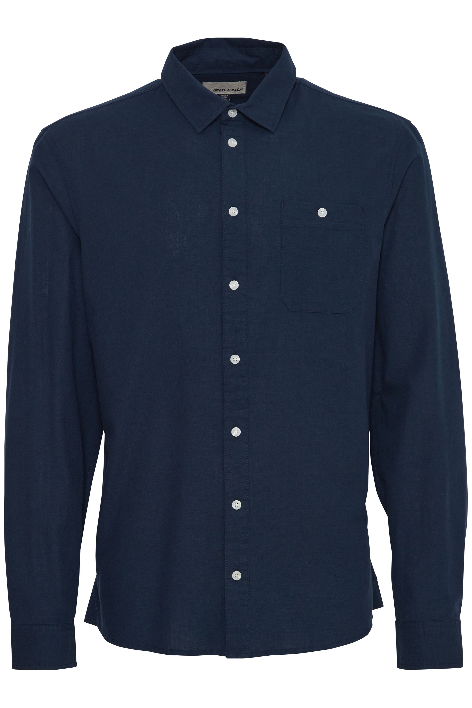 Blend Langarmhemd "BHShirt", Stilvolles Langarmhemd mit Brusttasche aus Lei günstig online kaufen