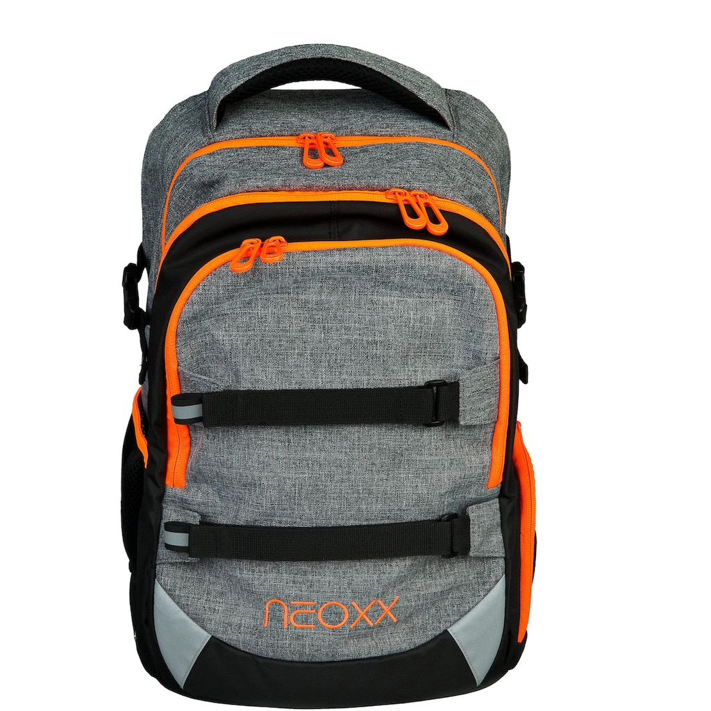 neoxx Schulrucksack »Active, Stay orange«, reflektierende Details, aus recycelten PET-Flaschen