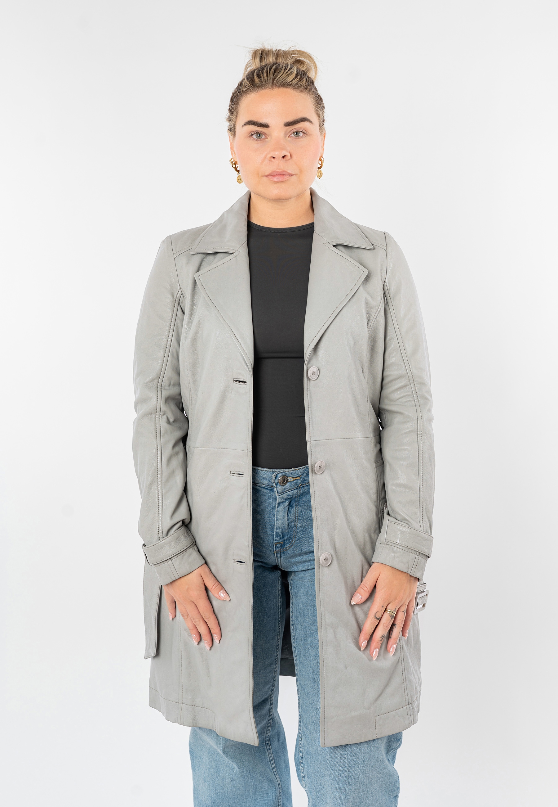 Mauritius Trenchcoat "MWLeoniz" aus Echtleder, mit Taillengürtel günstig online kaufen