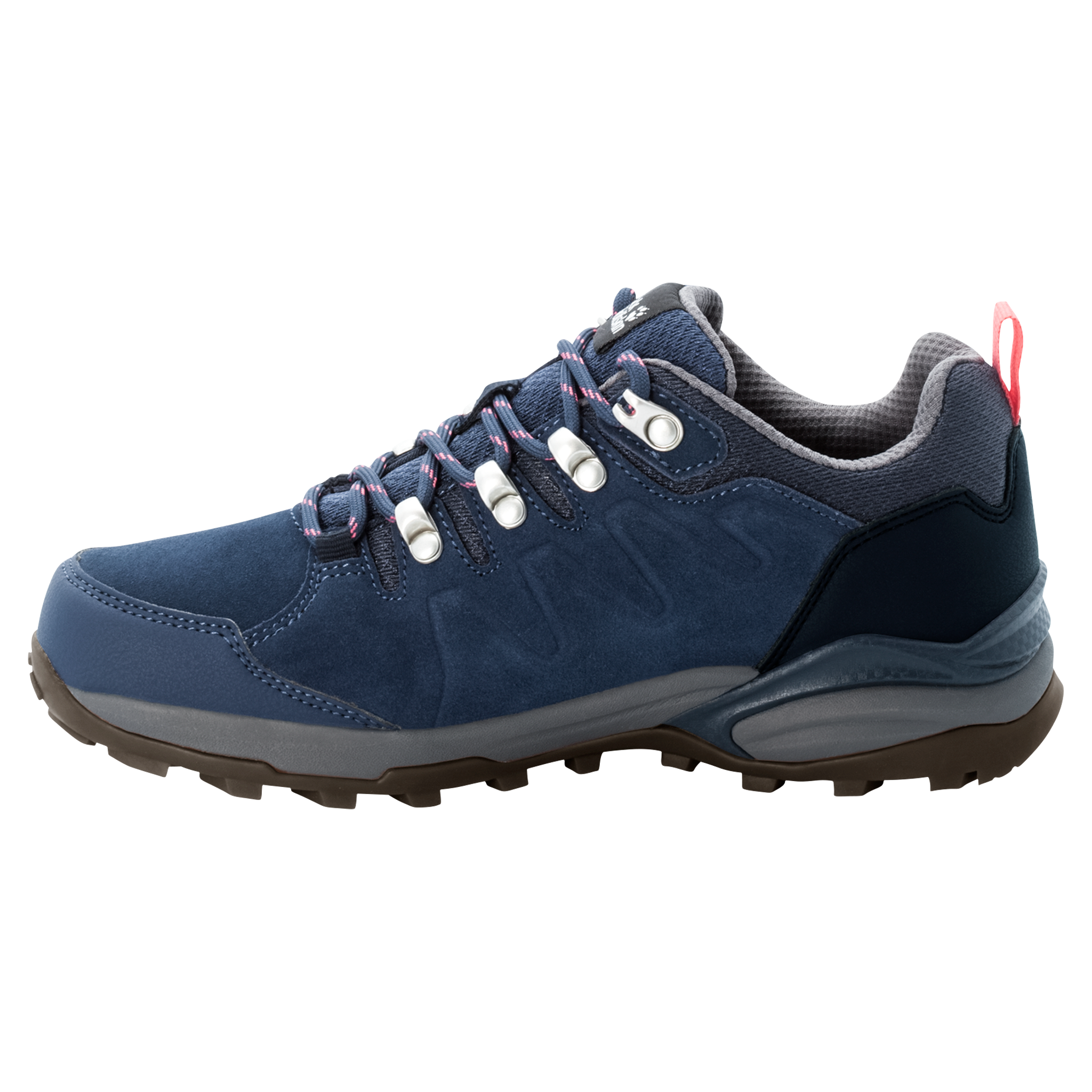 Wanderschuh JACK WOLFSKIN "REFUGIO TEXAPORE LOW W", Damen, Gr. 38, blau (dunkelblau, grau), Leder, Textil, Schuhe Wanderschuh, wasserdicht, Trekkingschuh 2