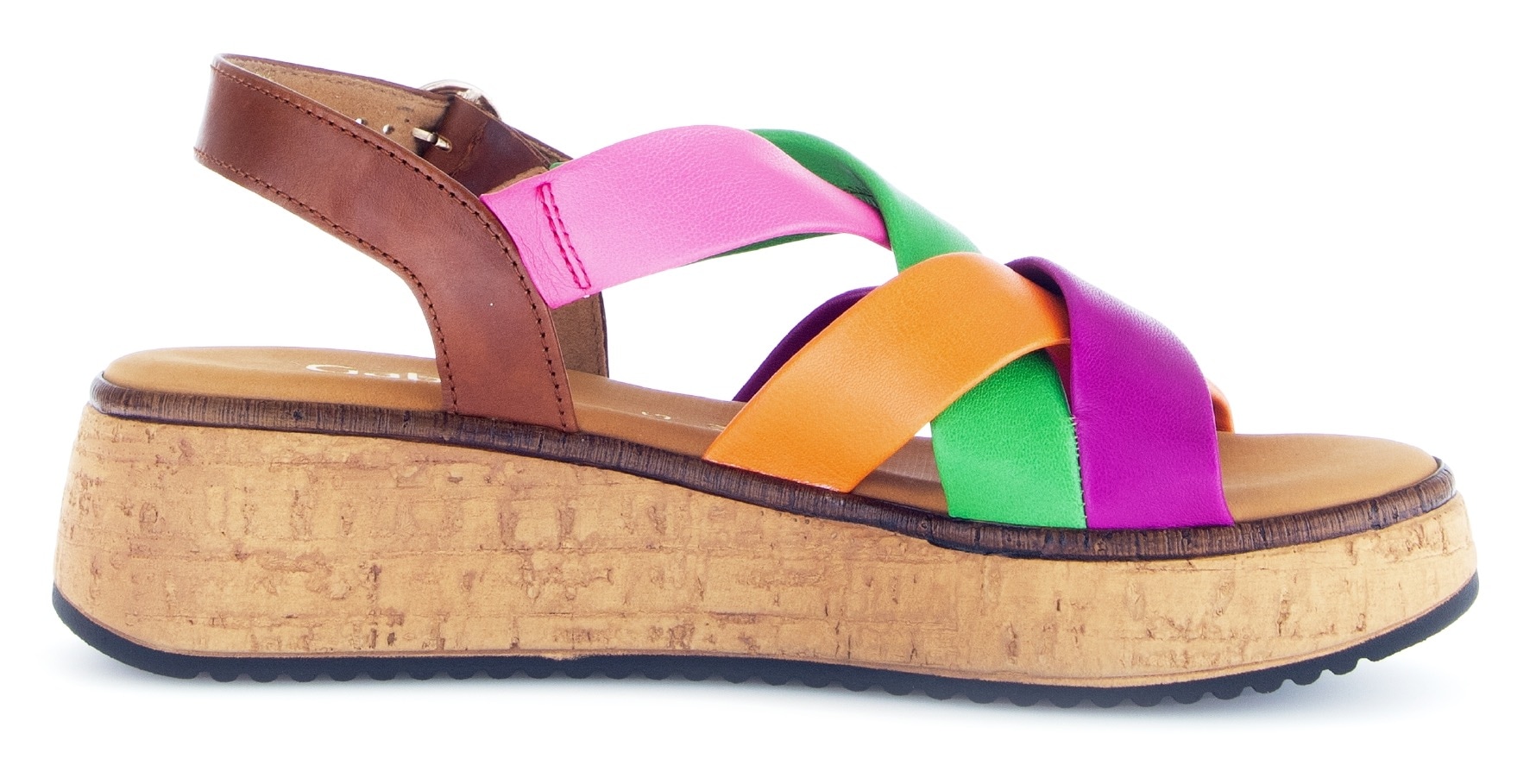 Gabor Keilsandalette »FLORENZ«, Plateau, Sommerschuh, in farbenfrohem Design, Weite G (=weit)